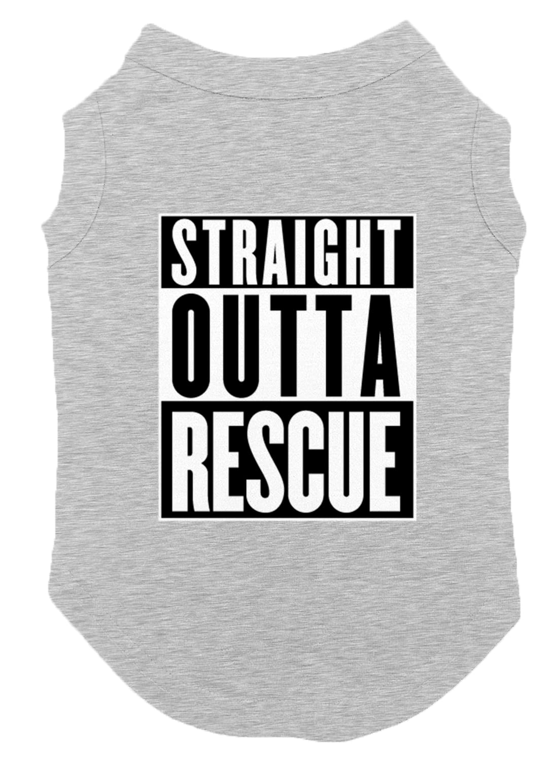Straight Outta Rescue - Shelter Dog Shirt (Light Gray, 2X-Large)