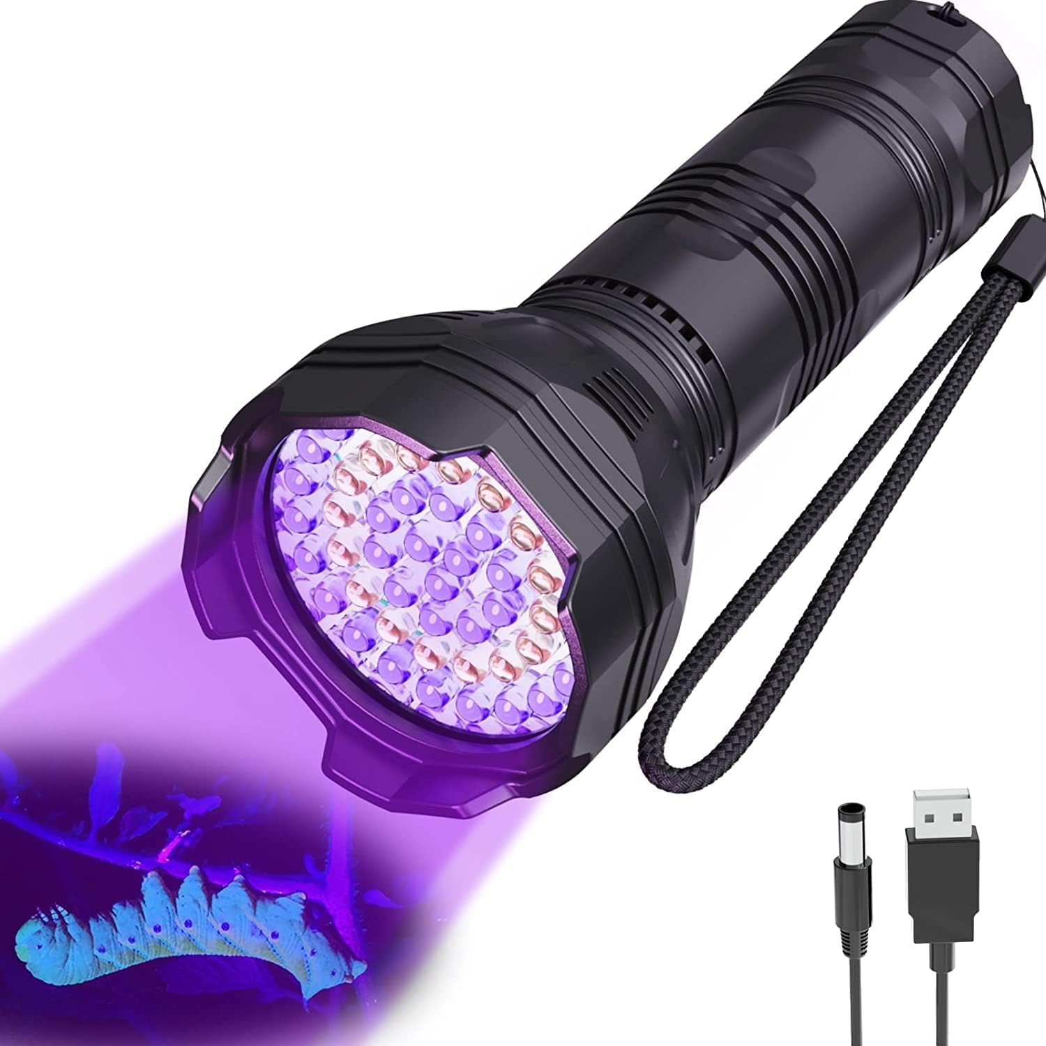 Uv Blacklight Flashlights Rechargeable 365Nm + 395Nm 51 Leds, Black Light For Pet Urine Detection Cat Dogs, Ultraviolet Flashlig