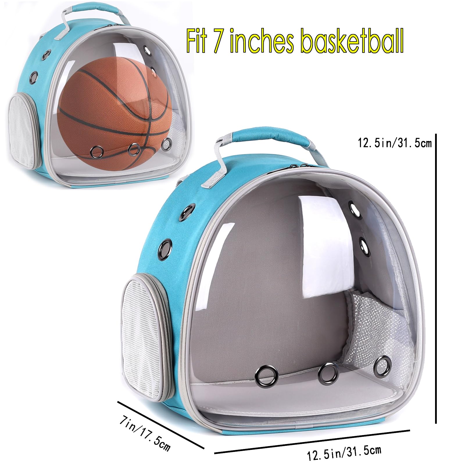 Crested Geckos Backpack Carrier,Reptile Portable Backpack Carrier With Small Backpack Harness Leash Set,Space Capsule Clear Bubb