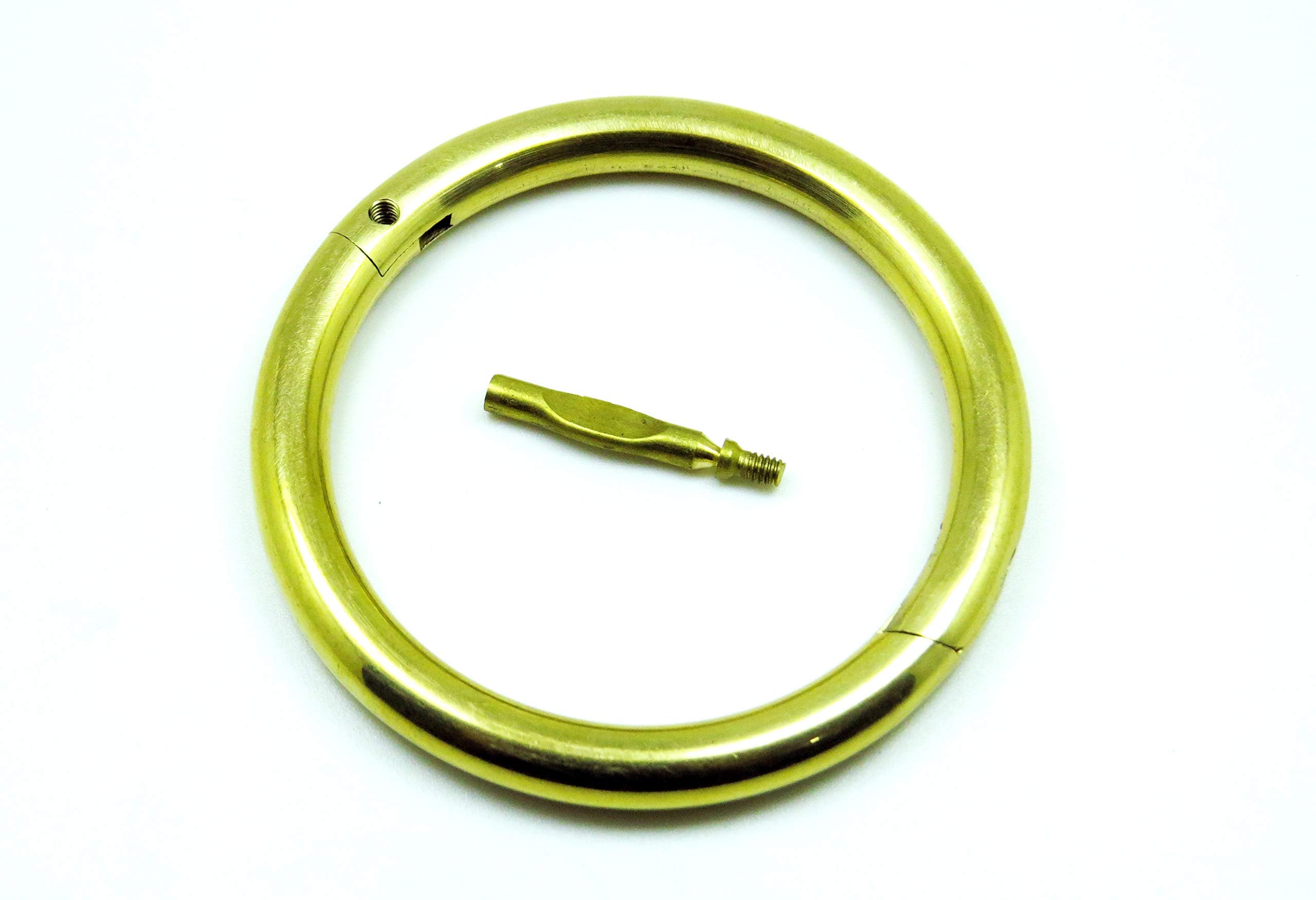 Premium Instruments Bull Nose Ring 3 '' Diameter + Screw Brass Cow Veterinary Tools (1)
