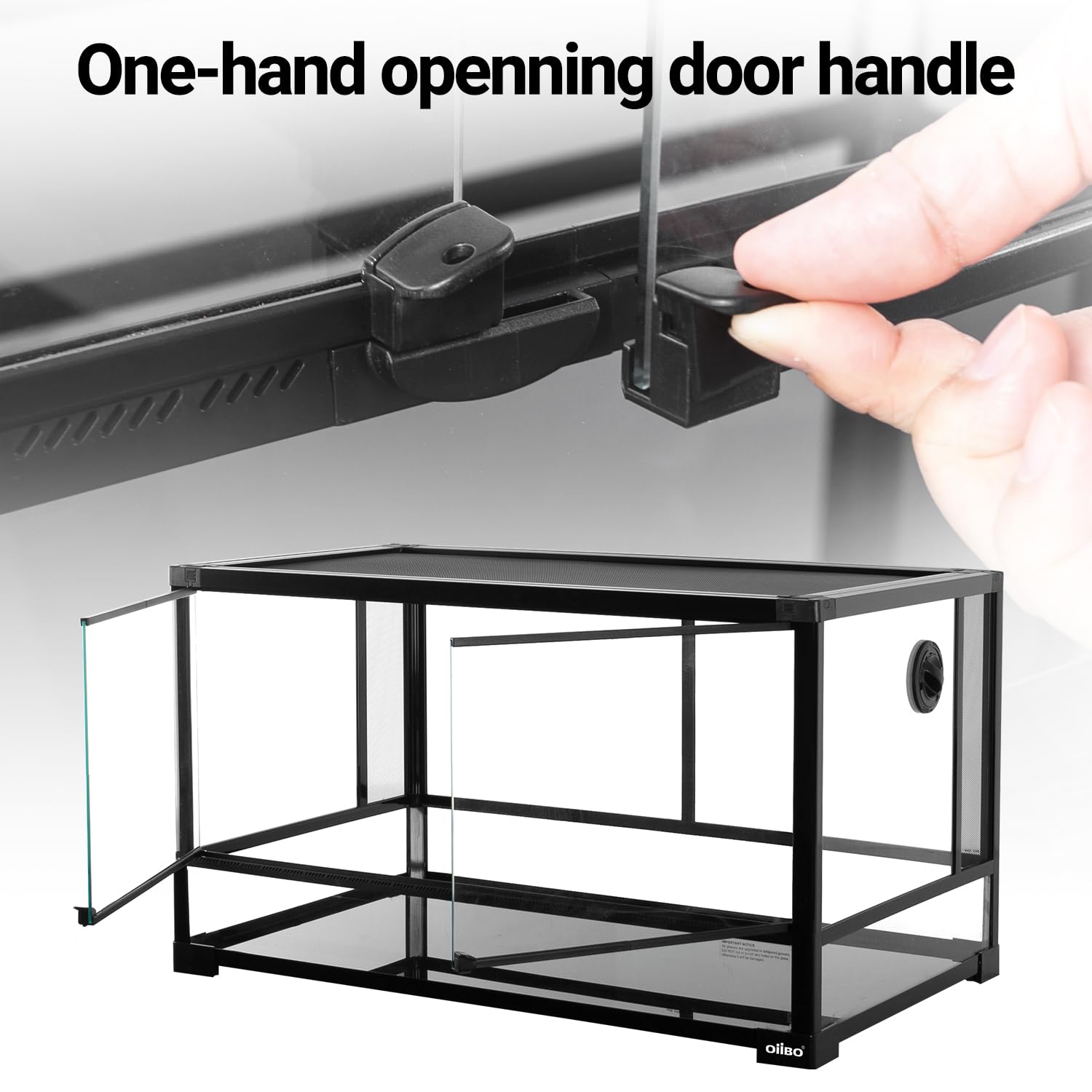 Oiibo 36 Gallon Reptile Terrarium Glass Tank, 32'X16'X16' Double Front Opening Door With Screen Ventilation Reptiles Or Amphi