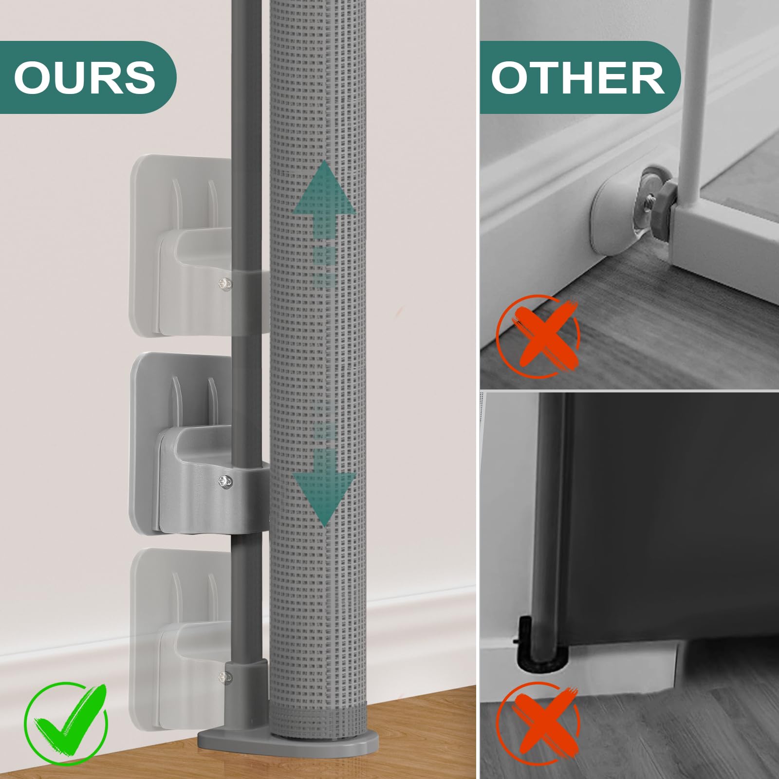 Retractable Baby Gates No Drilling | 54 Wide x 38 Tall Dog Gates for Stairs | Indoor/Outdoor Use | Child Gates for Doorways, Dec