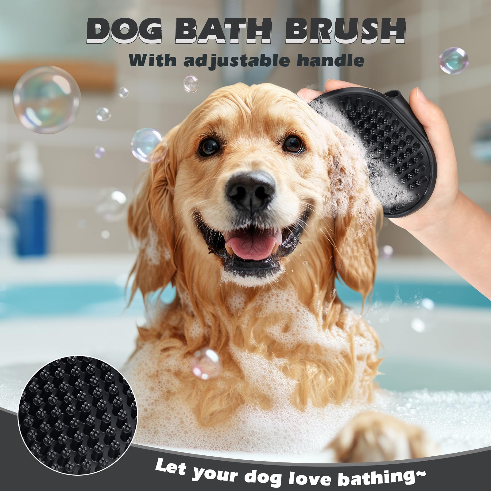 3PCS Dog Grooming Kit I Dog Brush for Shedding I Deshedding Dog Brush I Metal Dog Comb I Dog Bath Brush I Undercoat Rake for Dog