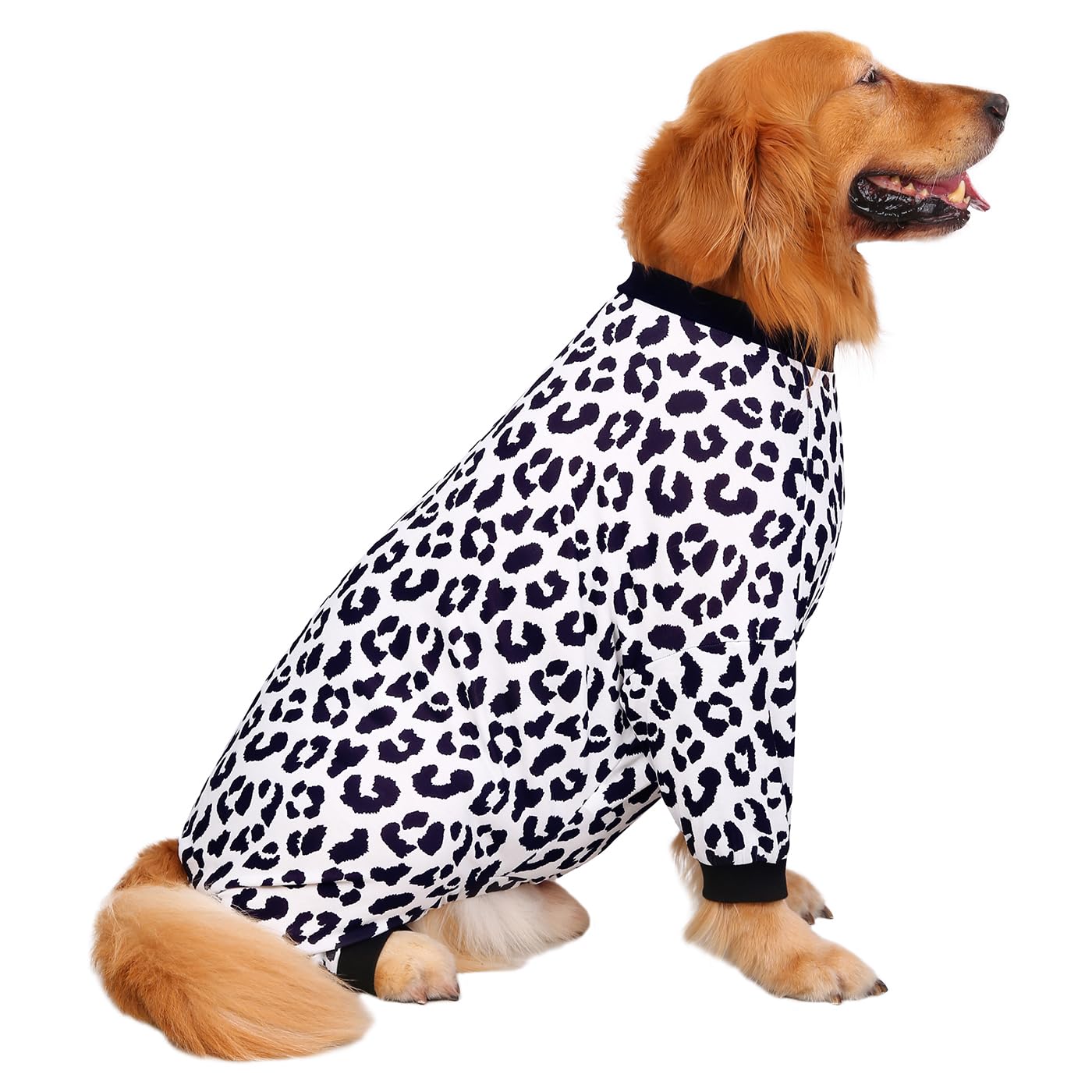 Hde Dog Pajamas One Piece Jumpsuit Lightweight Dog Pjs Shirt For M-3Xl Dogs Snow Leopard - 2Xl