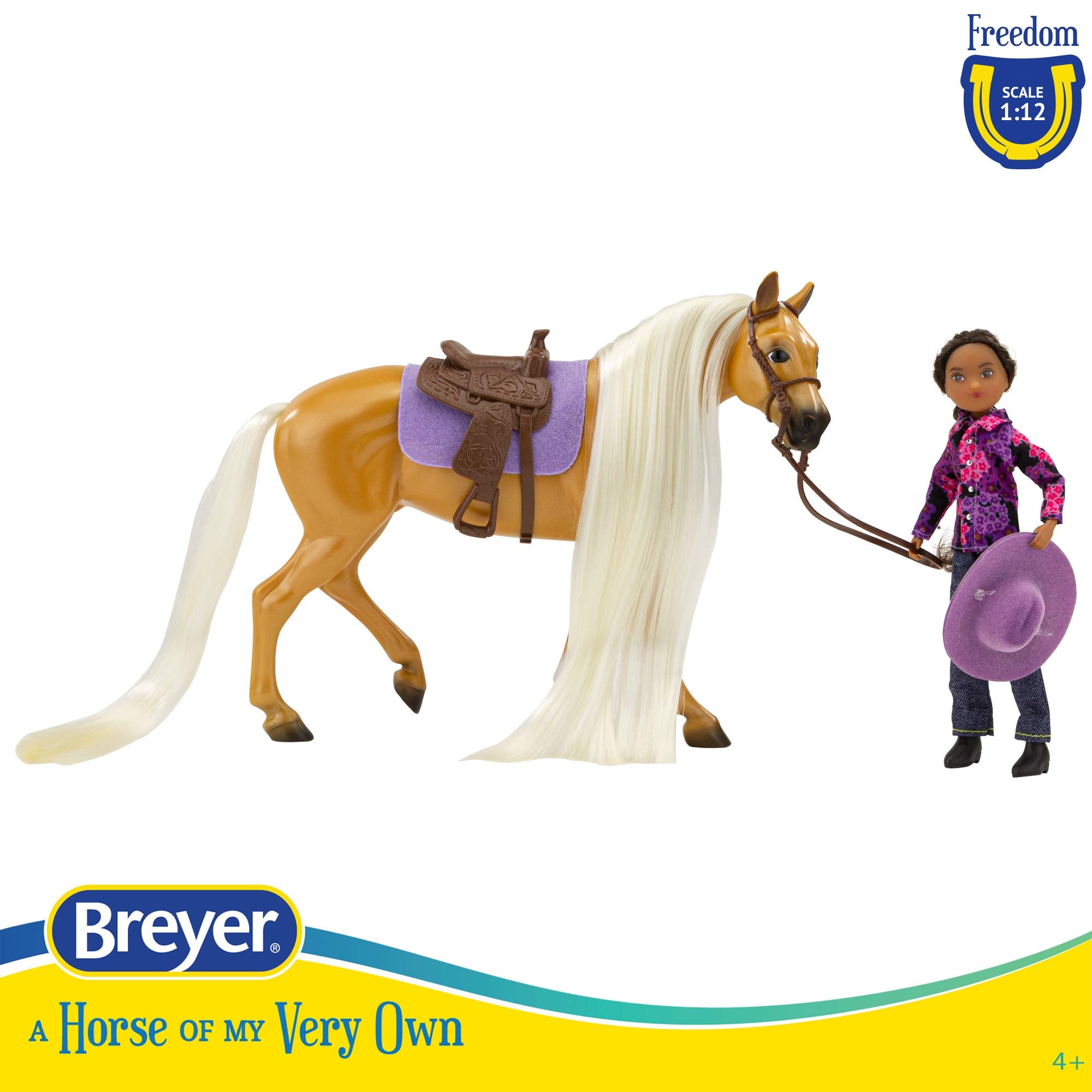 Breyer Horses Freedom Series Horse And Western Rider Set | Charm & Gabi | Horse And Rider Set | Horse Toy | 9.75' X 7' | 1:12 Scale | Model #61146, Brown