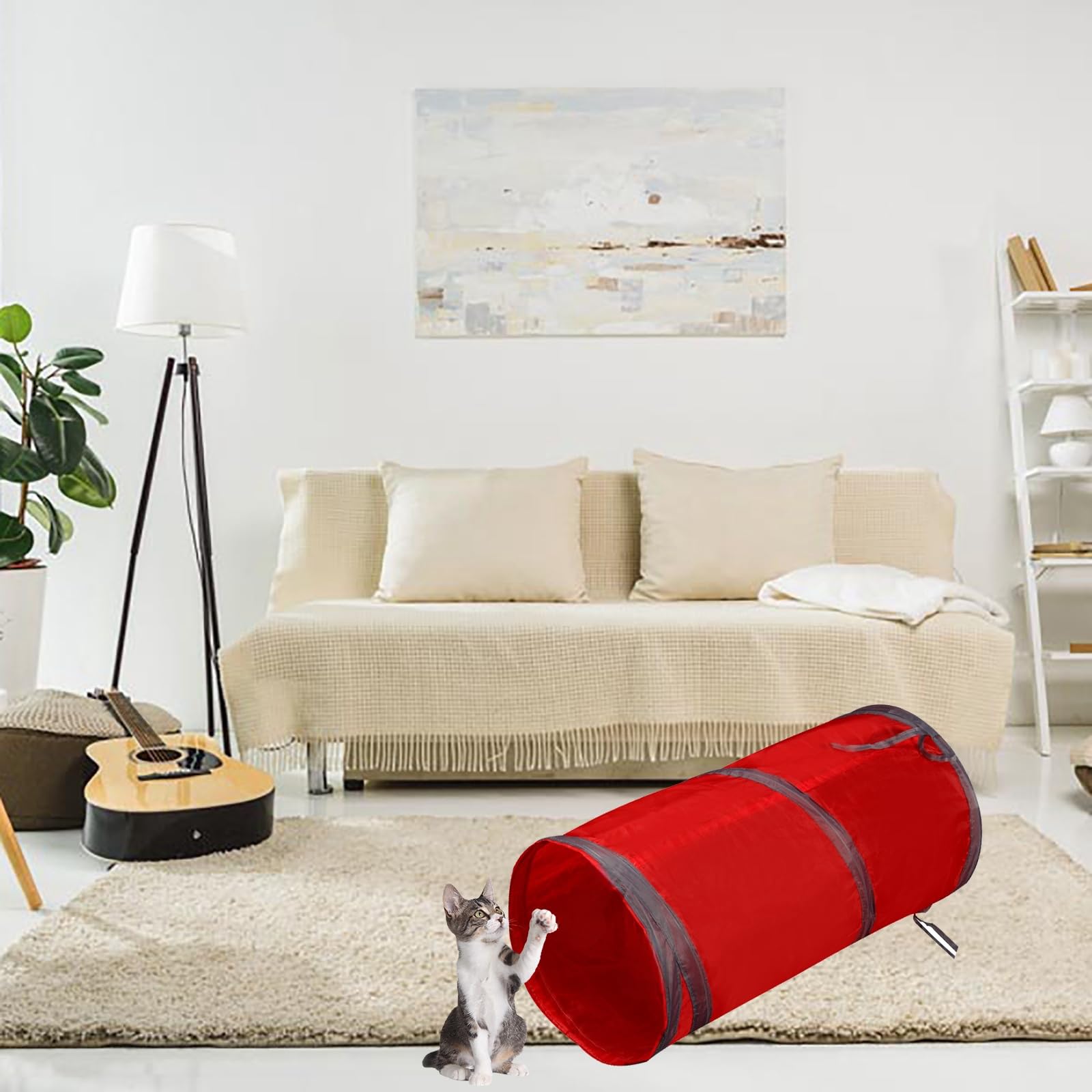 Icagy Cat Tunnel For Indoor Cats Interactive, Rabbit Tunnel Toys, Pet Toys Play Tunnels For Cats Kittens Rabbits Puppies Crinkle