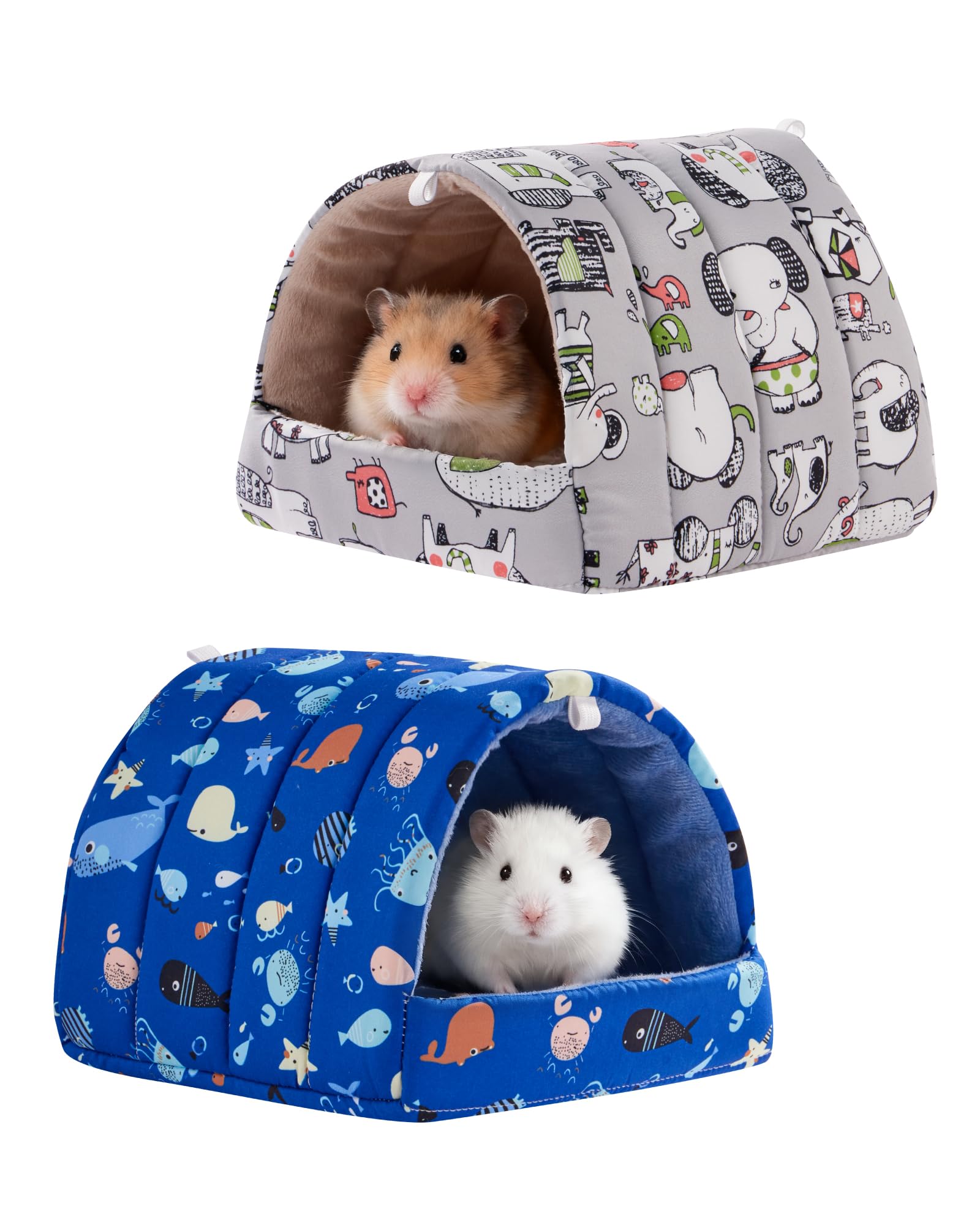Rodizoo 2 PCS Hamster Hideout,Washable Hamster Bed Hamster Bed Hut Hamster House, Small Animal Cage Accessories for Mouse Hedgeh