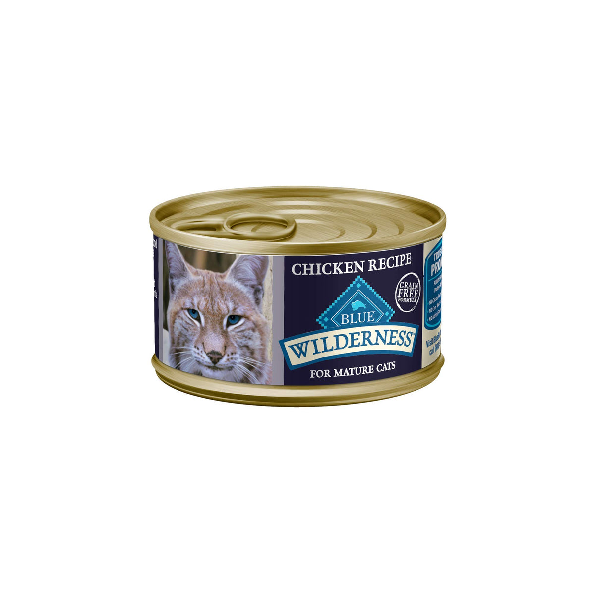 Blue Buffalo Wilderness High-Protein & Grain-Free Wet Cat Food Paté For Adult Cats 7+, Made With Natural Ingredients, Chicken Recipe, 3-Oz. Cans (24 Count)