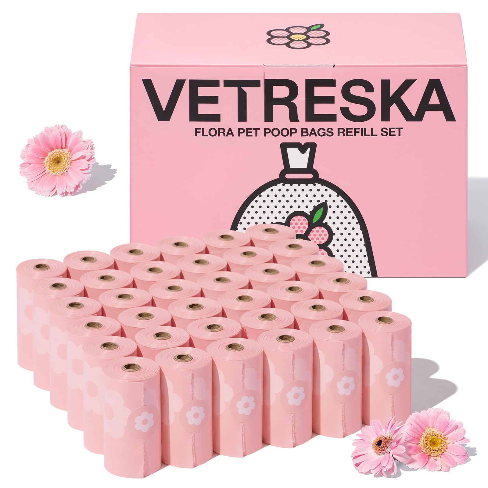 Vetreska Lavender Scented Dog Poop Bags, Leak Proof, Extra Thick And Large Dog Waste Bags For Dog Walking And Cat Litter, 36 Ref