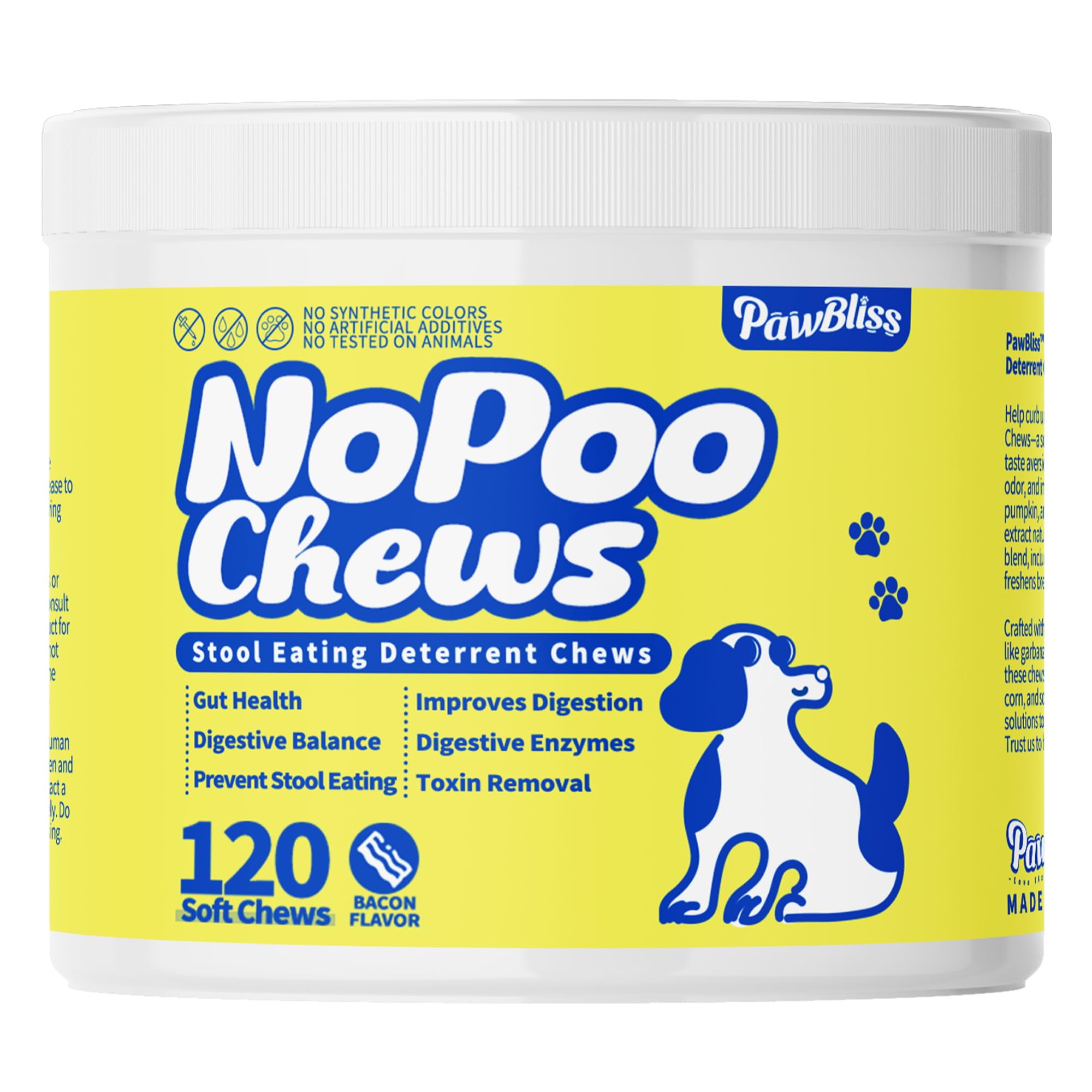 No Poo Chews for Dogs - Stop Stool Eating with Coprophagia Deterrent - Probiotic & Enzyme Soft Chews - Digestive & Breath Suppor