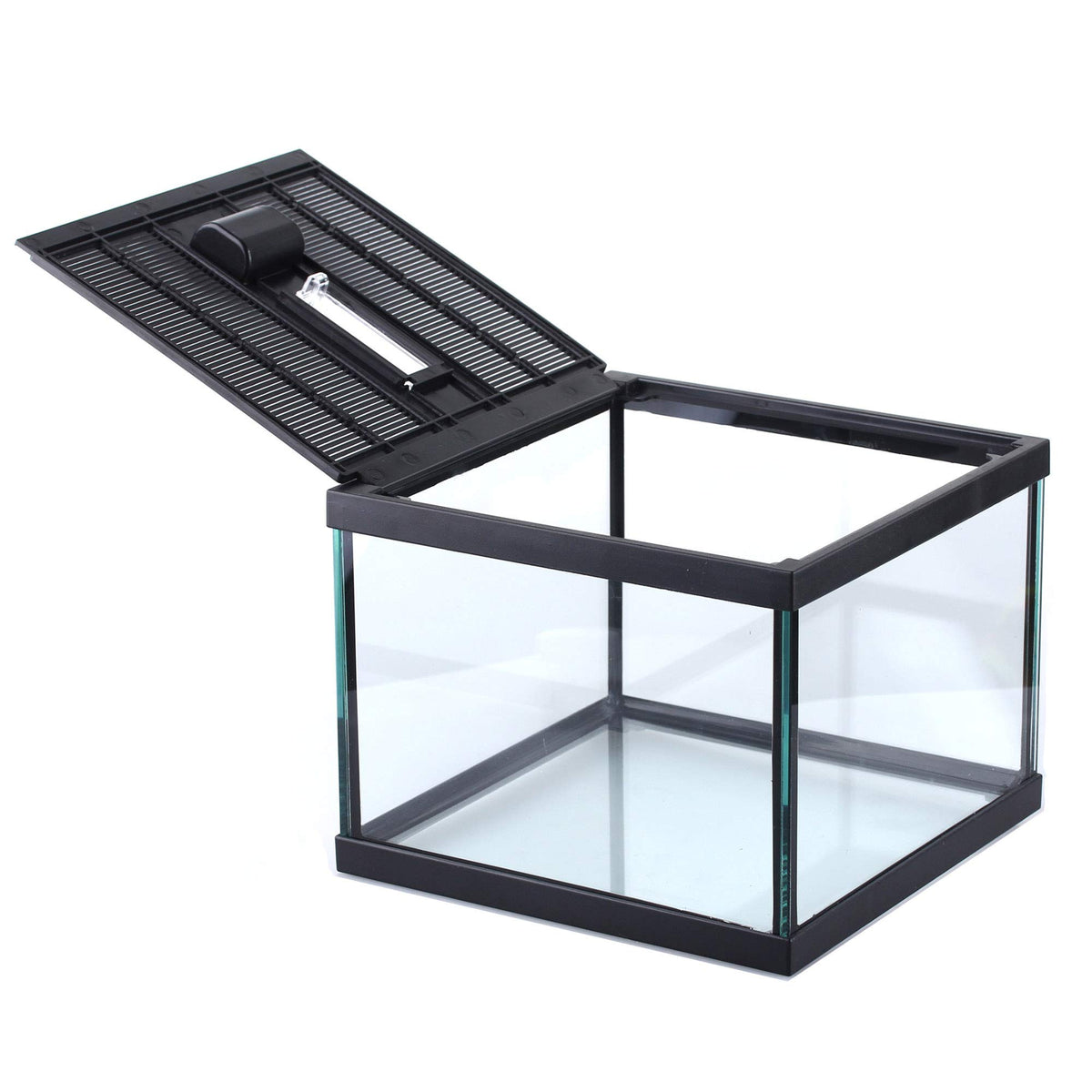 Crapelles Reptile Amphibians Tank, 7.8X7.8X5.9 Inches Terrarium Glass Box For Small Pet, Ventilation Transparency Clearly Visible Habitat