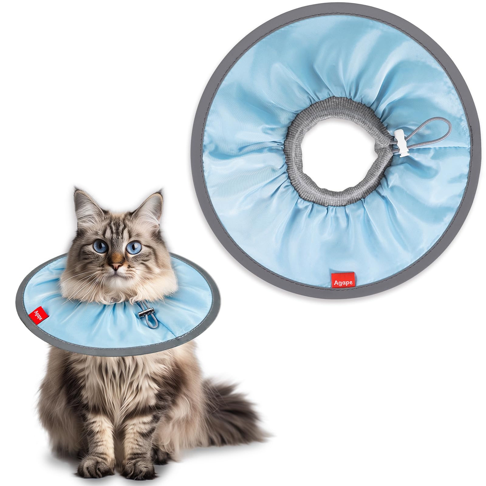 Agape Soft Cat Cone, Comfy Collar to Stop Licking & Scratching, Lightweight Recovery Collar for Cats After Surgery, Adjustable E