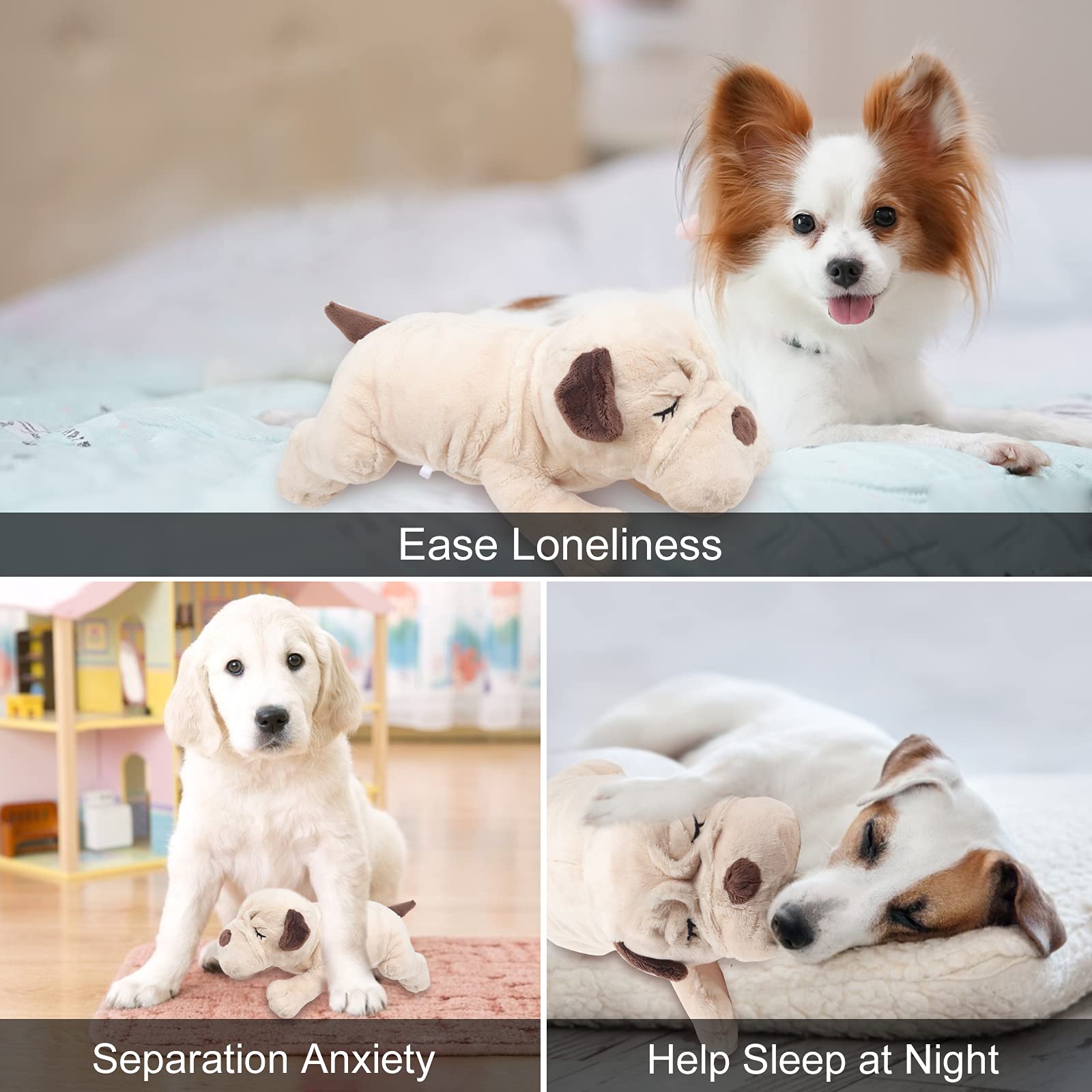OKAMDERT Heartbeat Puppy Toy,Puppy Separation Anxiety Toy, Puppy Behavioral Training Aid for Dog Sleep Aid Plush, Pet Companion