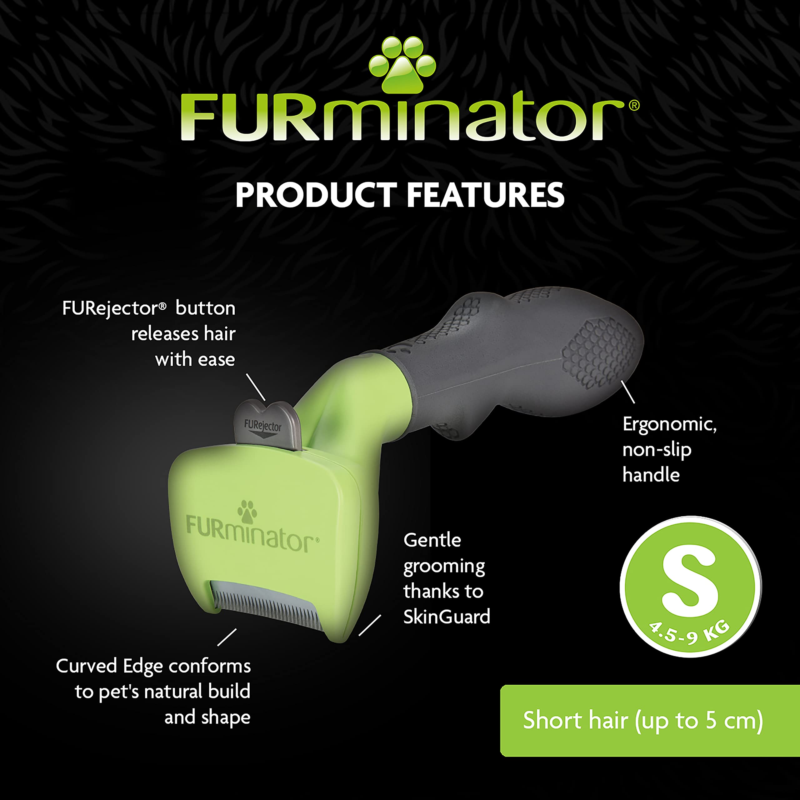 Furminator Undercoat Deshedding Tool For Small Short Hair Dogs 4.5-9 Kg