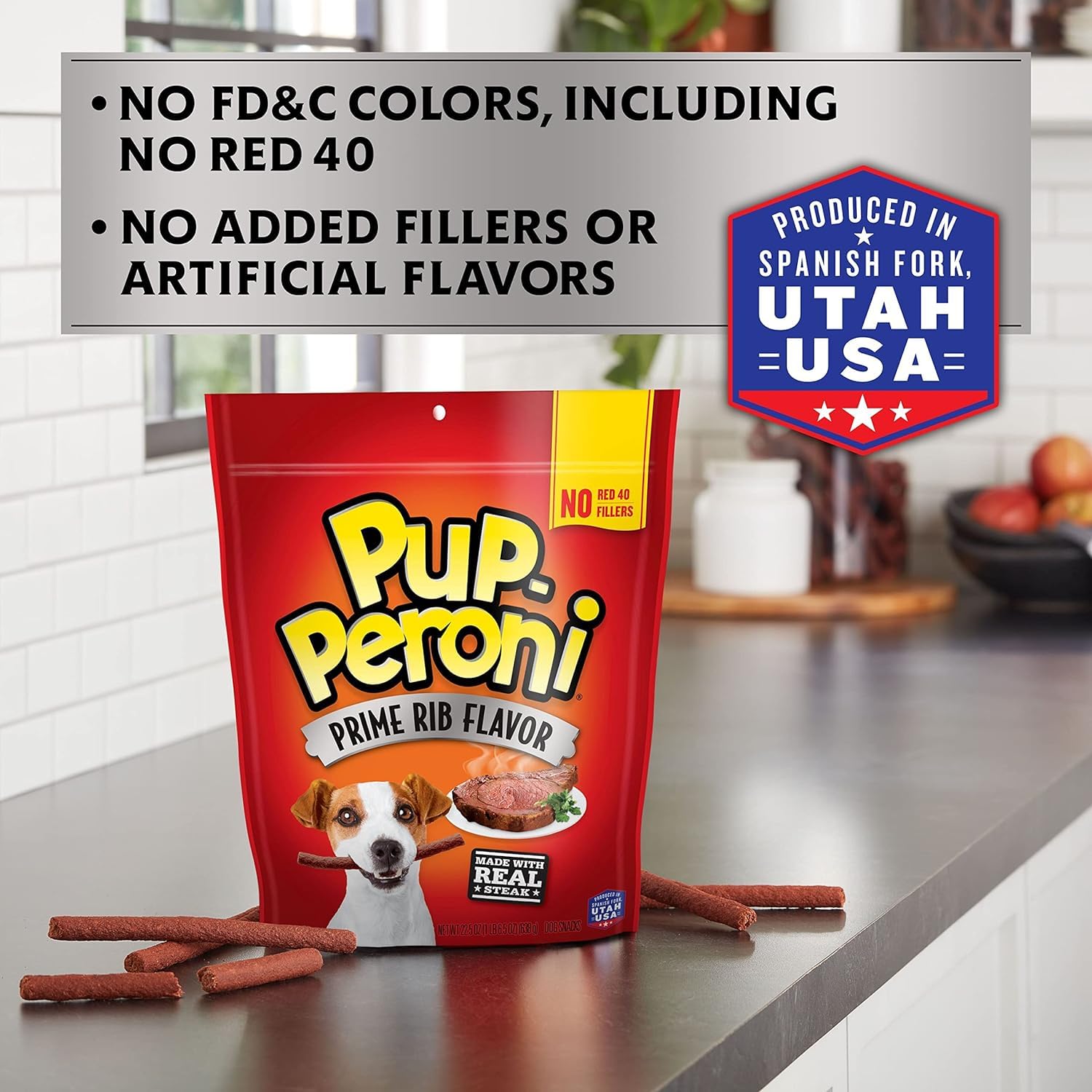 Pup-Peroni Prime Rib Flavor Dog Treats, Made with Real Steak, 22.5 Ounce Bag