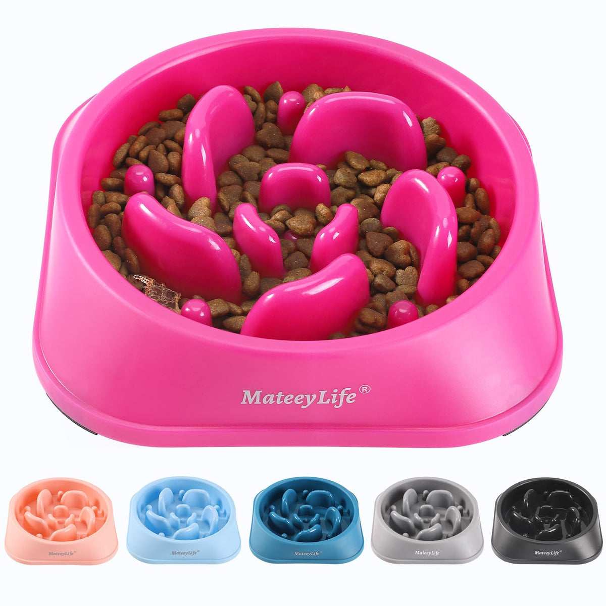 Mateeylife Slow Feeder Dog Bowls, Anti-Choking Puzzle Dog Food Bowls, Non Slip Interactive Dog Feeding Bowls That Slow Down Eating, Bloat Stop Maze Dog Dishes Dog Feeder For Medium Large Breeds Purple