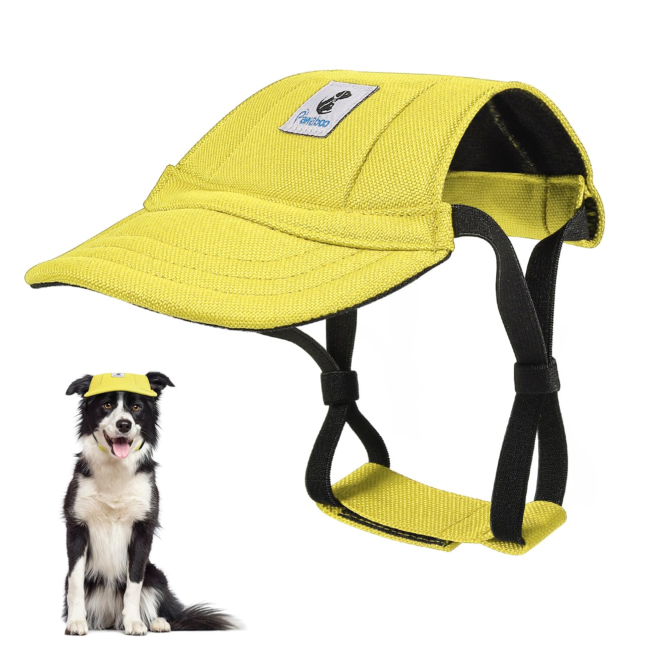Pawaboo Dog Baseball Cap - Upgraded Elastic Ear Holes - Adjustable Dog Outdoor Sport Sun Protection Baseball Hat Cap Visor Sunbo
