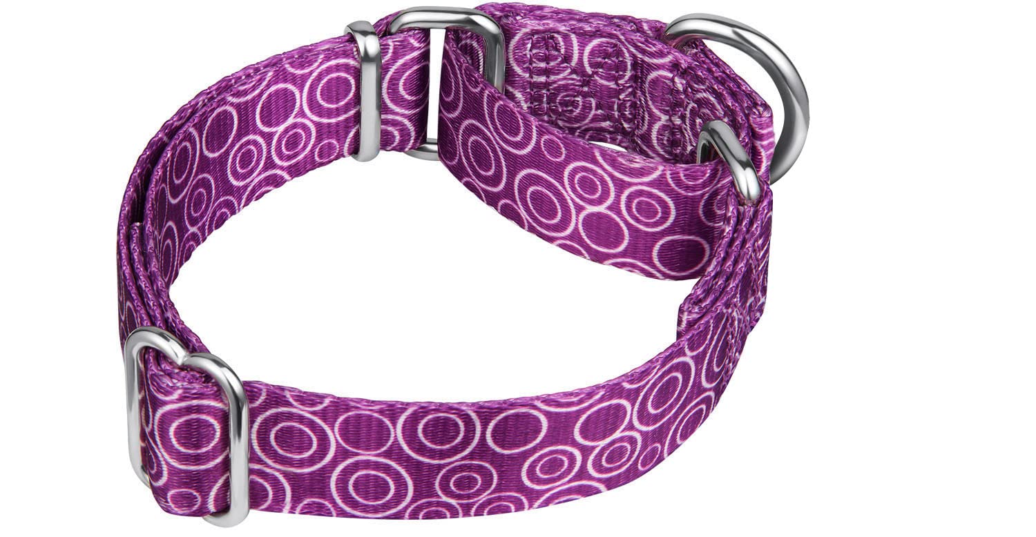 Dazzber Martingale Collars For Dogs, No Pull Anti-Escape Pet Collar, Heavy Duty For Medium And Large Dogs, Adjustable 17 Inch To 25 Inch, Light Purple -C.R.C