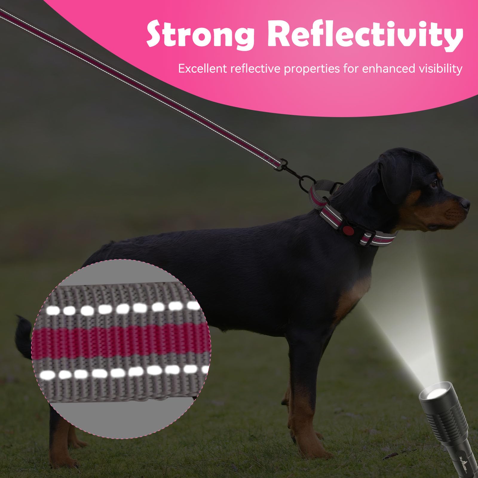 Martingale Collar For Dogs,Soft Neoprene Padded Reflective Martingale Collar And Leash Set Safety Buckle Nylon Martingale Dog Co