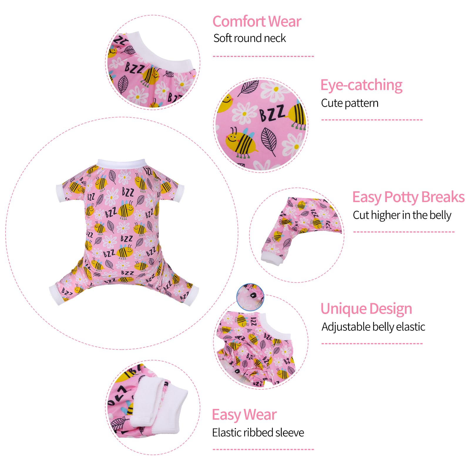 Cutebone Small Dog Pajamas Shirt Stretchy Summer Puppy Pjs Soft Cat Onesies Pet Clothes For Daily Wear Da24L