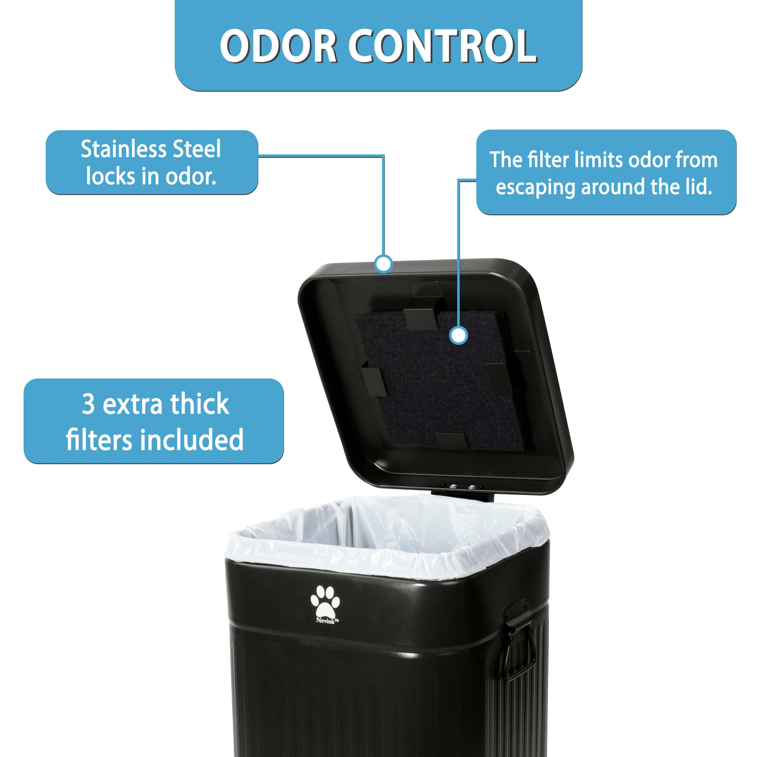 Nevink Dog Poop Trash Can Outside - Outdoor Dog Waste Trash Can With Lid - Odor Proof Waste Station Container For Backyard - 12L