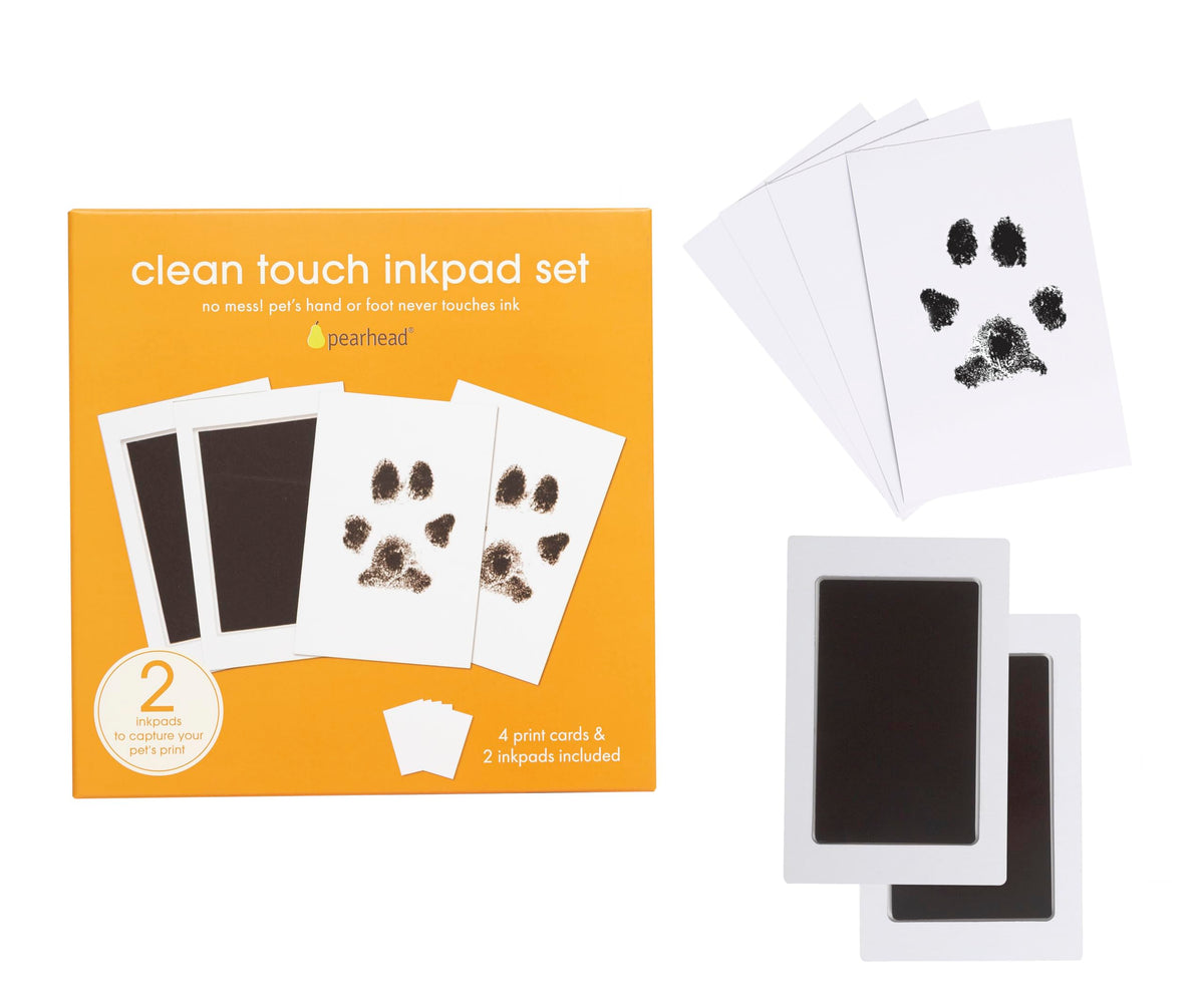 Pearhead 2-Pack Paw Print Clean-Touch Ink Pad, Cat Or Dog Pet Keepsake, Inkless Pawprint Impression Making Kit, Multi-Pack