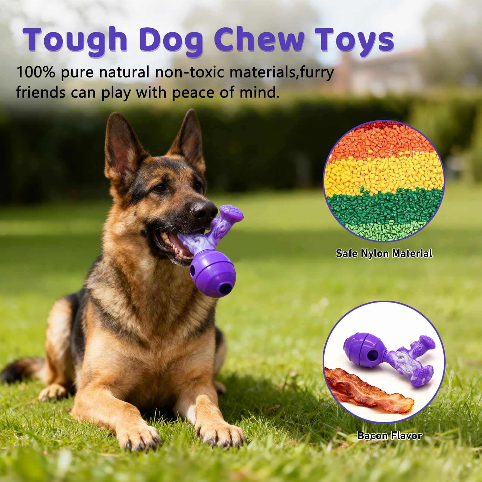 BoYoYo Interactive Dog Toys to Keep Them Busy, 3 in 1 Dog Puzzles for Smart Dogs, Treat Dispensing Toy for Large Dogs, Tough Che