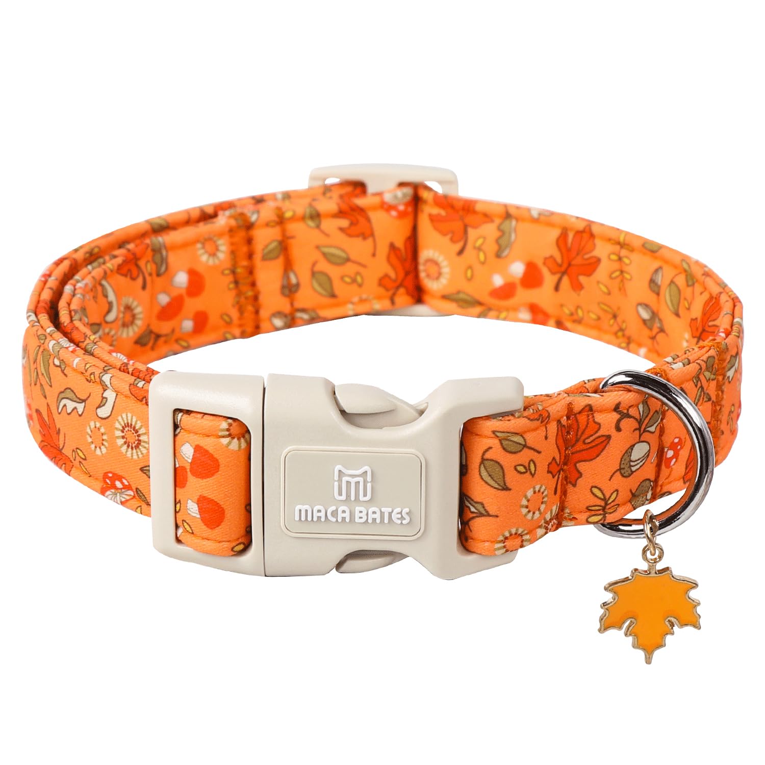 Maca Bates Fall Dog Collar Red Maple Leaf Print Autumn Dogs Collars Durable Comfortable Adjustable Puppy Colar Birthday Gift For