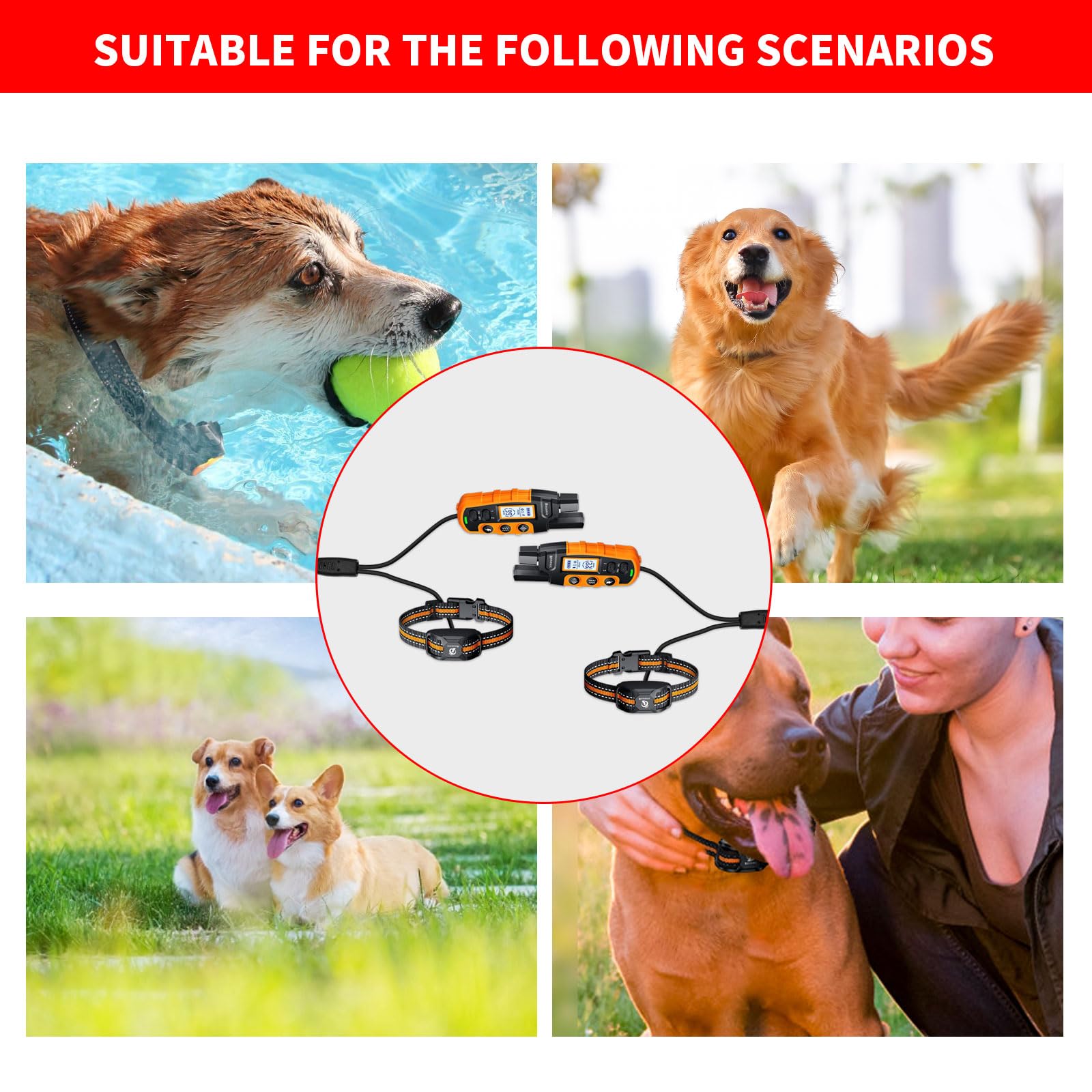 For Pet Collars Charger Replacement, Merom Power Cable Compatible With Bousnic Dog Shock Collar Rs2 And Rs2B, 2-In-1 Dc Charging