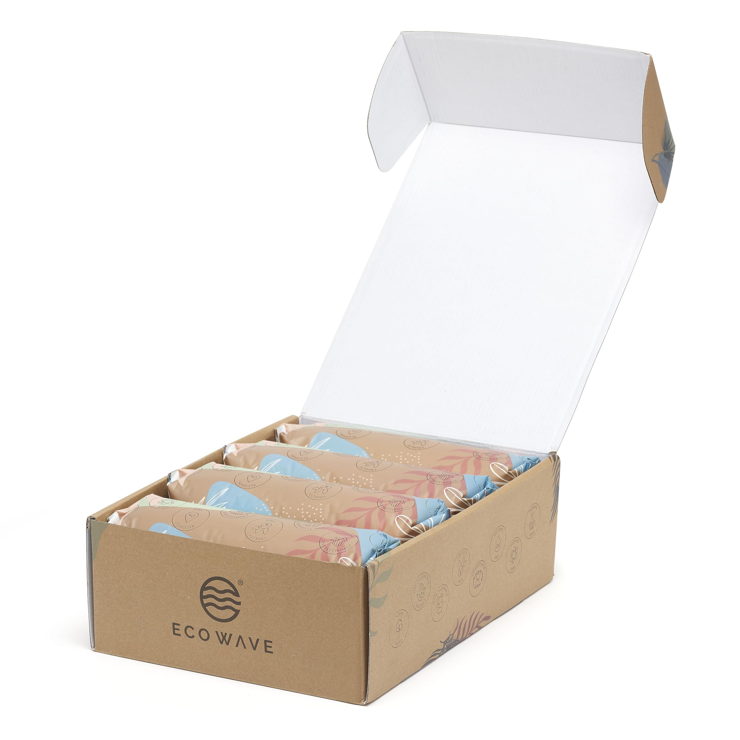Eco Wave Hypoallergenic Plant-Based Pet Wipes, Dog And Cat Grooming Wipes For Face, Ears, Body, Butt, And Paws, Fragrance Free,