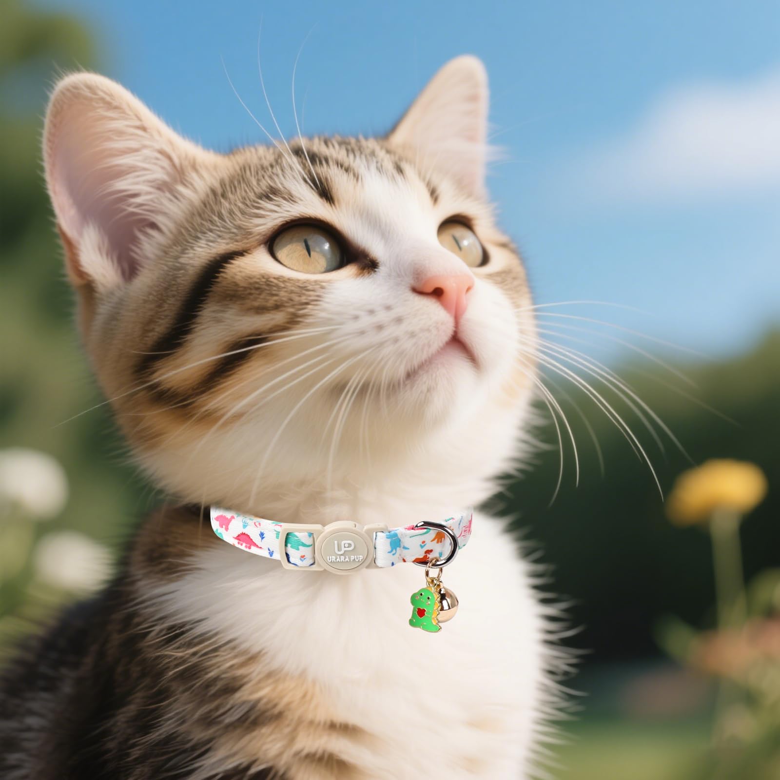 Up Urara Pup Cat Collar, 2Pack Summer Kitten Collars-Breakaway Kitty Collars-Cute Dinosaur And Icecream Pendants,Cat Collar With