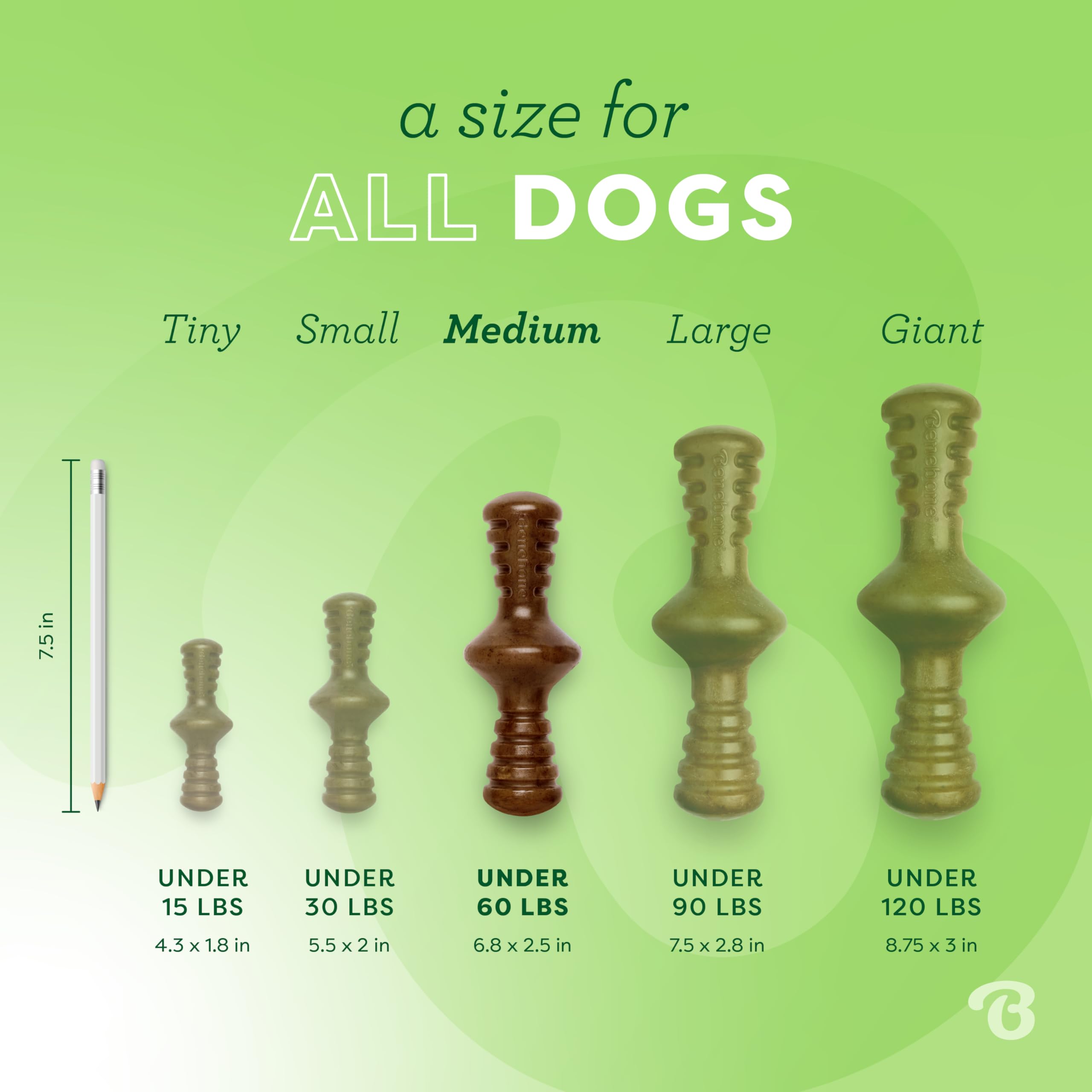 Benebone Zaggler Rolling Dog Chew Toy For Aggressive Chewers, Real Bacon, Made In Usa, Medium