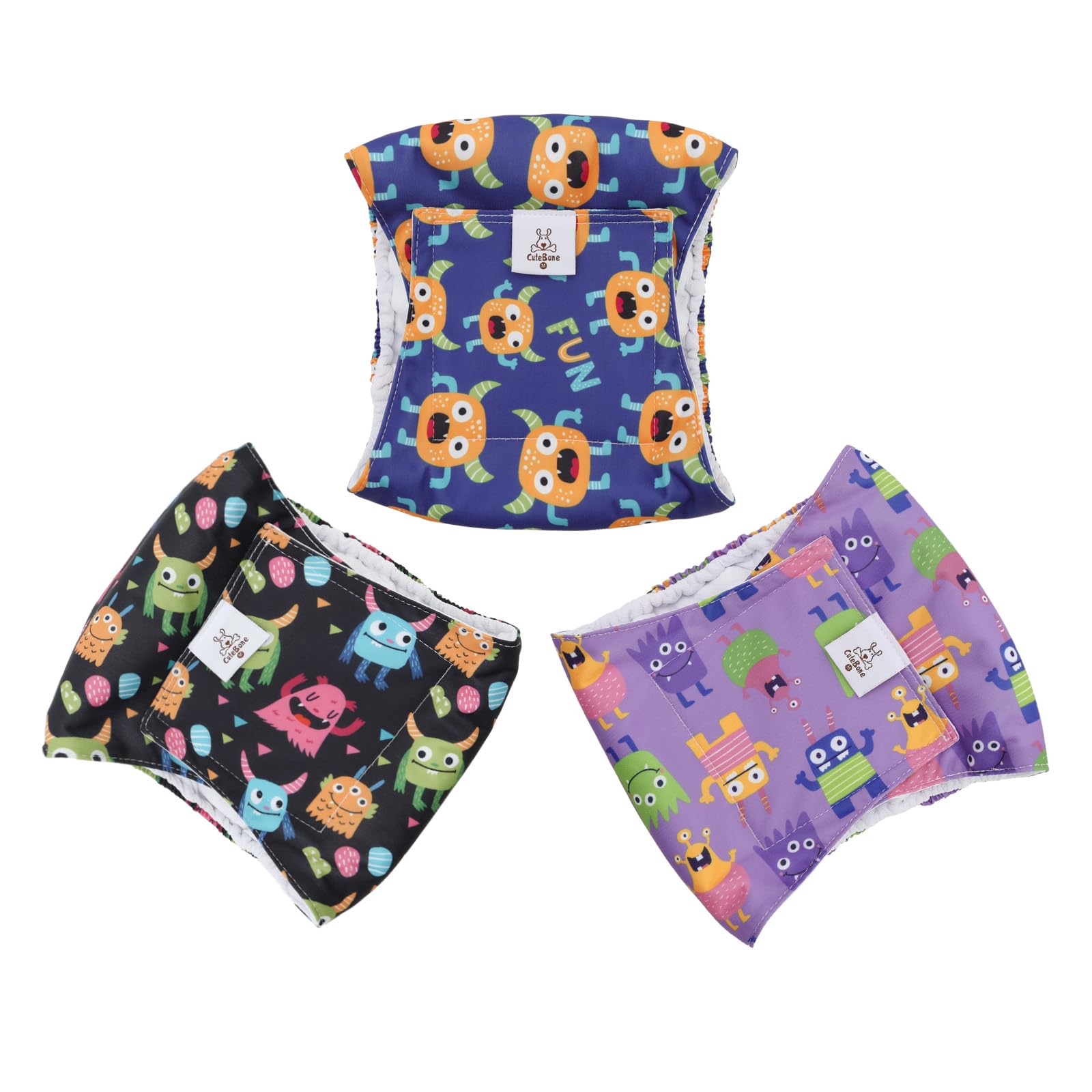 Cutebone Dog Diapers Male Belly Bands 3 Pack For Male Dogs Reusable Puppy Wraps Dm64S