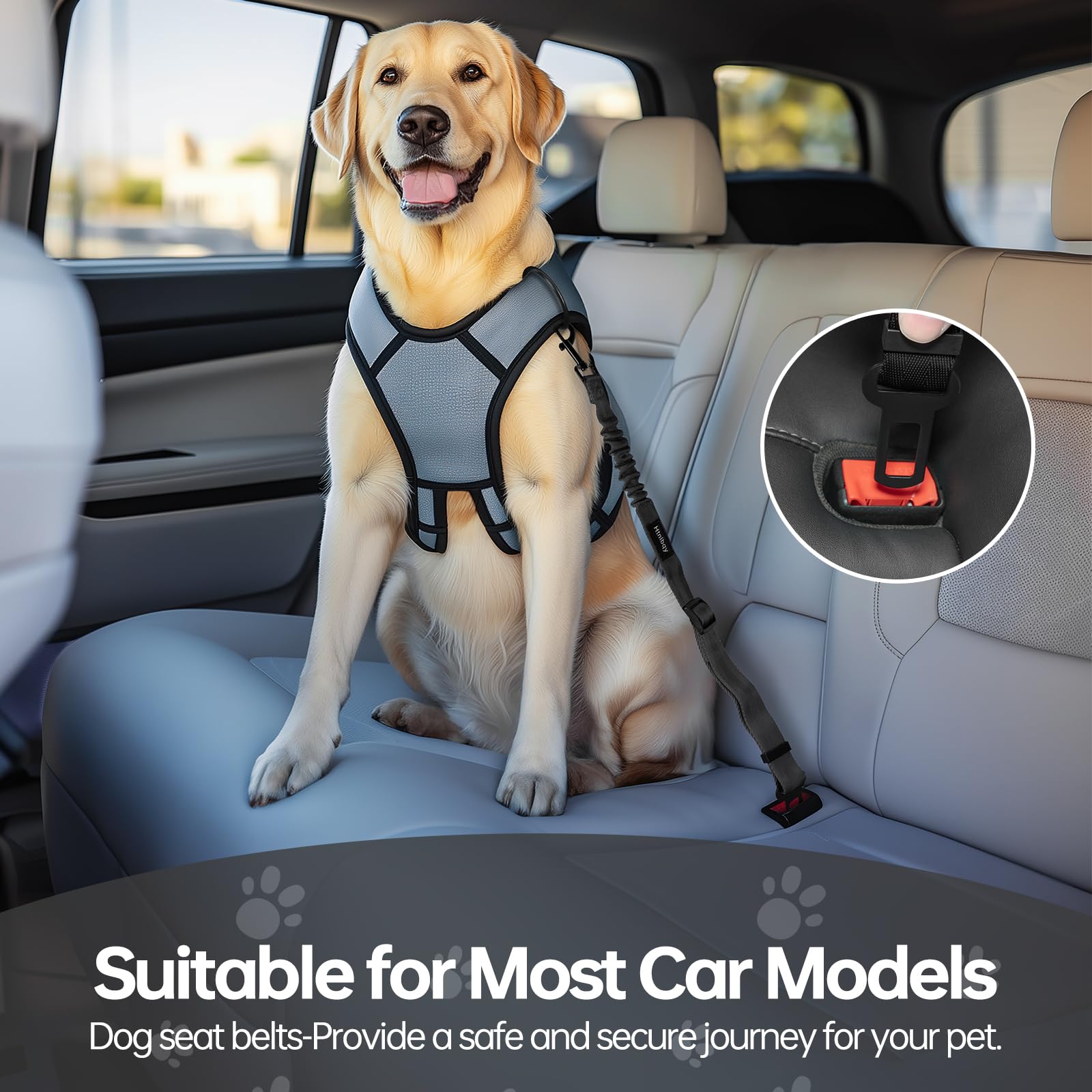 Thickened Dog Seat Belt for Car, 3 Pack Set Retractable Dog Car Leash Adjustable Dog Seat Belt for Vehicle Nylon Pet Safety Seat