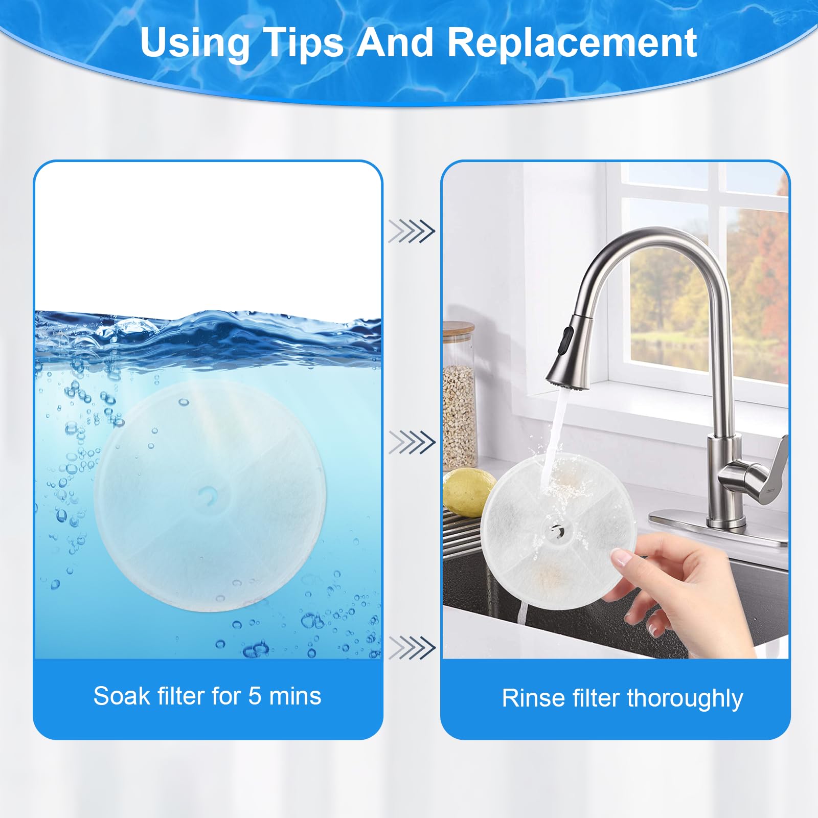 Redoso Upgraded Filter Units 3.0 For Cat Water Fountains E Versweet 2S/3/3 Pro,E Versweet Solo/Solo Se And More, Pet Water Fount