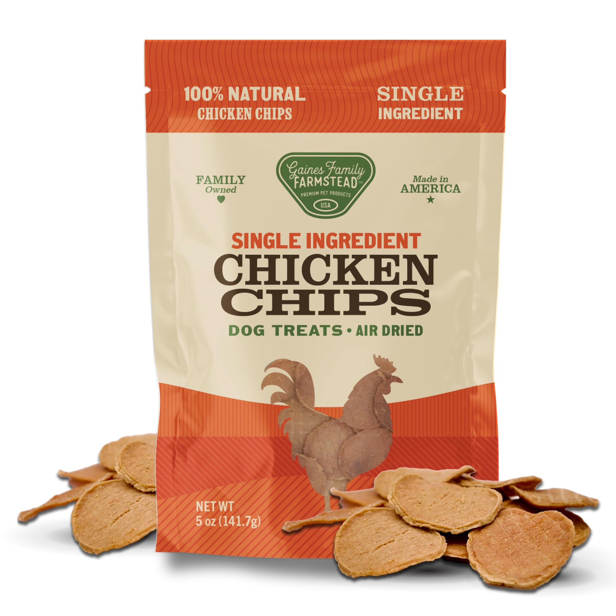 Gaines Family Farmstead Chicken Chips for Dogs - 6 oz Natural, High-Protein Dog Treats, Rawhide-Free Chews, Single Ingredient, G