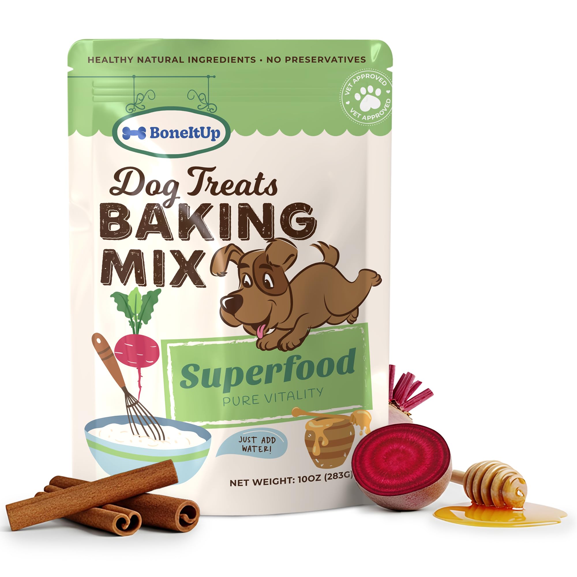 BoneItUp Dog Treats Baking Mix(Super Food), All-Natural, Vet-Approved, Nutrient-Rich Ingredients, Low CaloriesTreats for Dogs, P