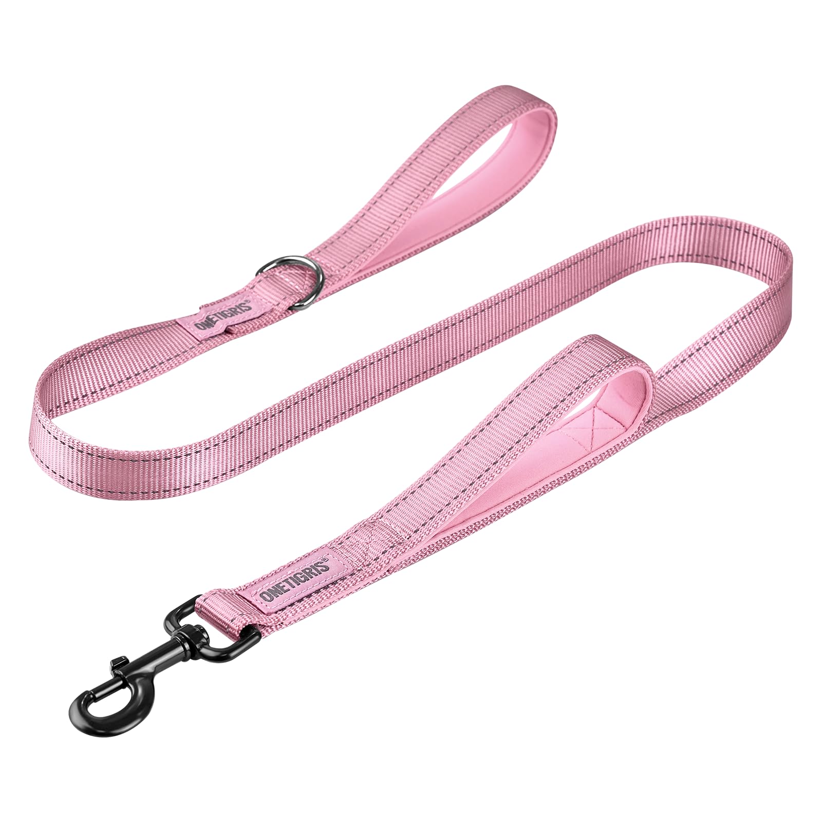 Onetigris Handled No-Pull Dog Walking Leash Long Traffic Leads For Medium To Large Dogs (Pink, 6Ft)