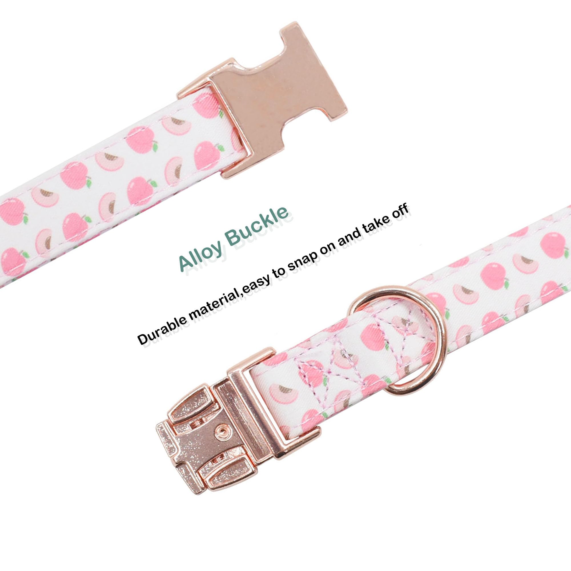 Cotton Dog Collar Metal Buckle Daisy Summer, Cute Adjustable Dog Collar Soft For Small Medium Large Boys Girls Dogs Durable (Pea