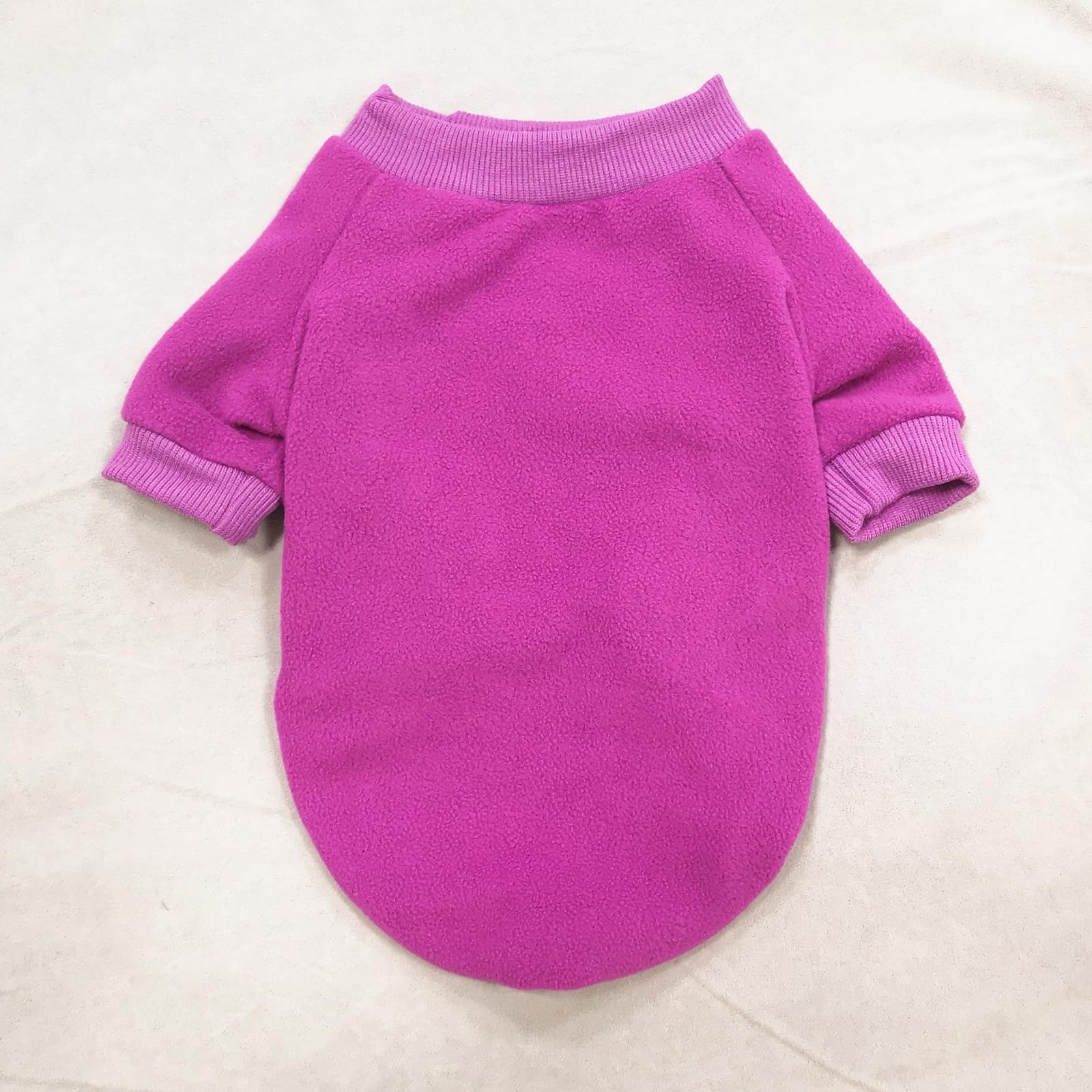 Idepet Unisex Dog & Cat Sweater Small Dogs & Cats Purple Fleece Pullover Sweatshirt Warm Winter Shirt Classic Cat Apparel
