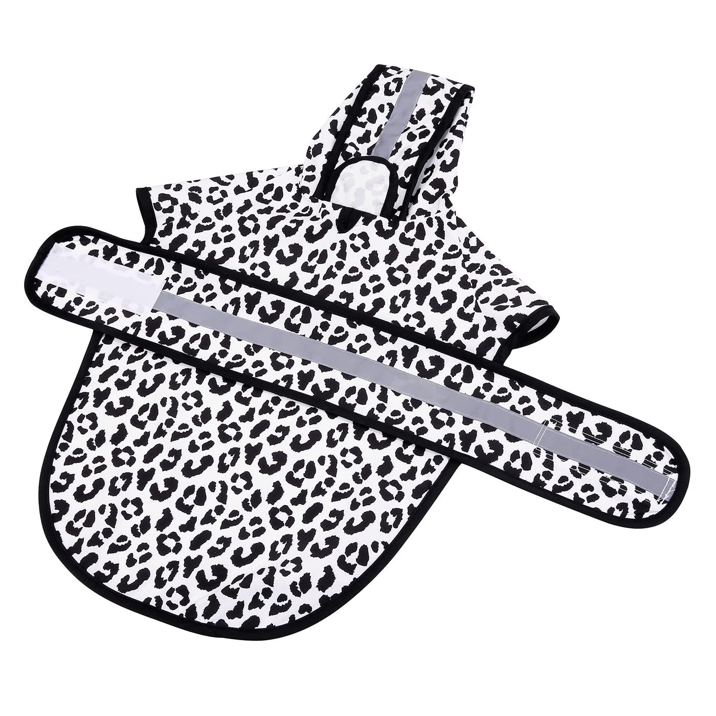 Hde Dog Raincoat Hooded Slicker Poncho For Small To X-Large Dogs And Puppies Snow Leopard - Xl