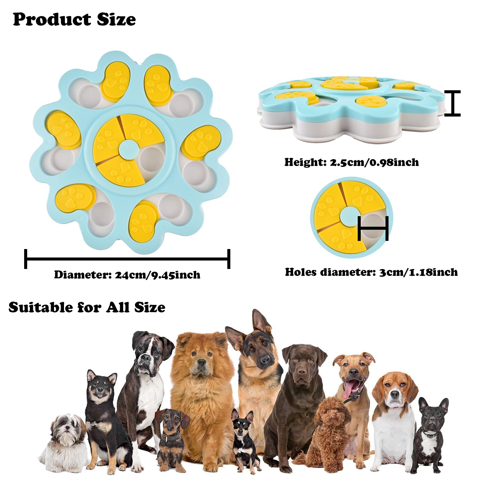 Cdipesp Dog Puzzle Toys for Smart Dogs Treat Dispensing Mental Stimulation Toys Dog/Cat Puzzle Feeder Dog Enrichment Toys Intera