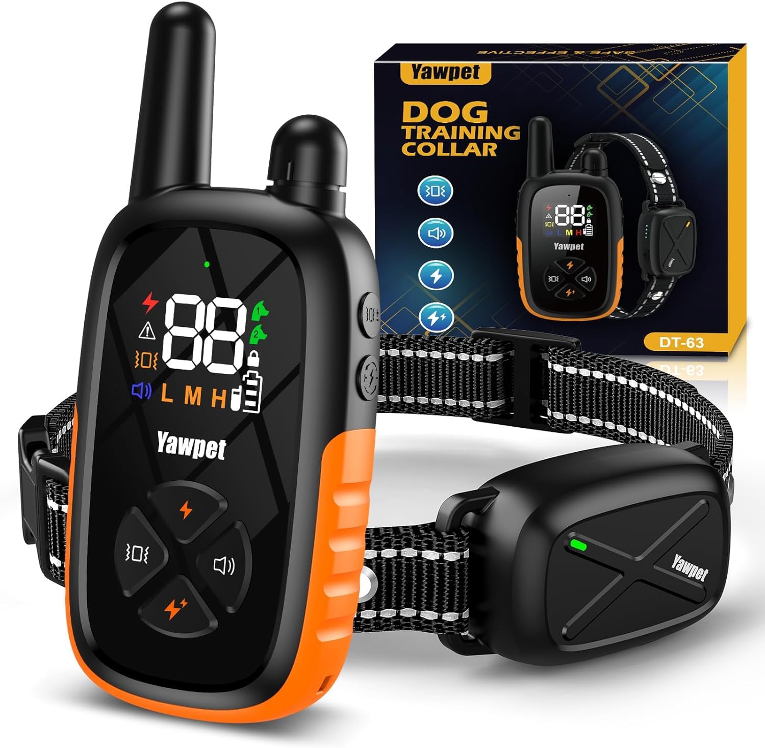 Dog Shock Collar - Electric Dog Training Collar With Remote, Rechargeable E-Collar With 4 Training Modes, Security Lock For All 