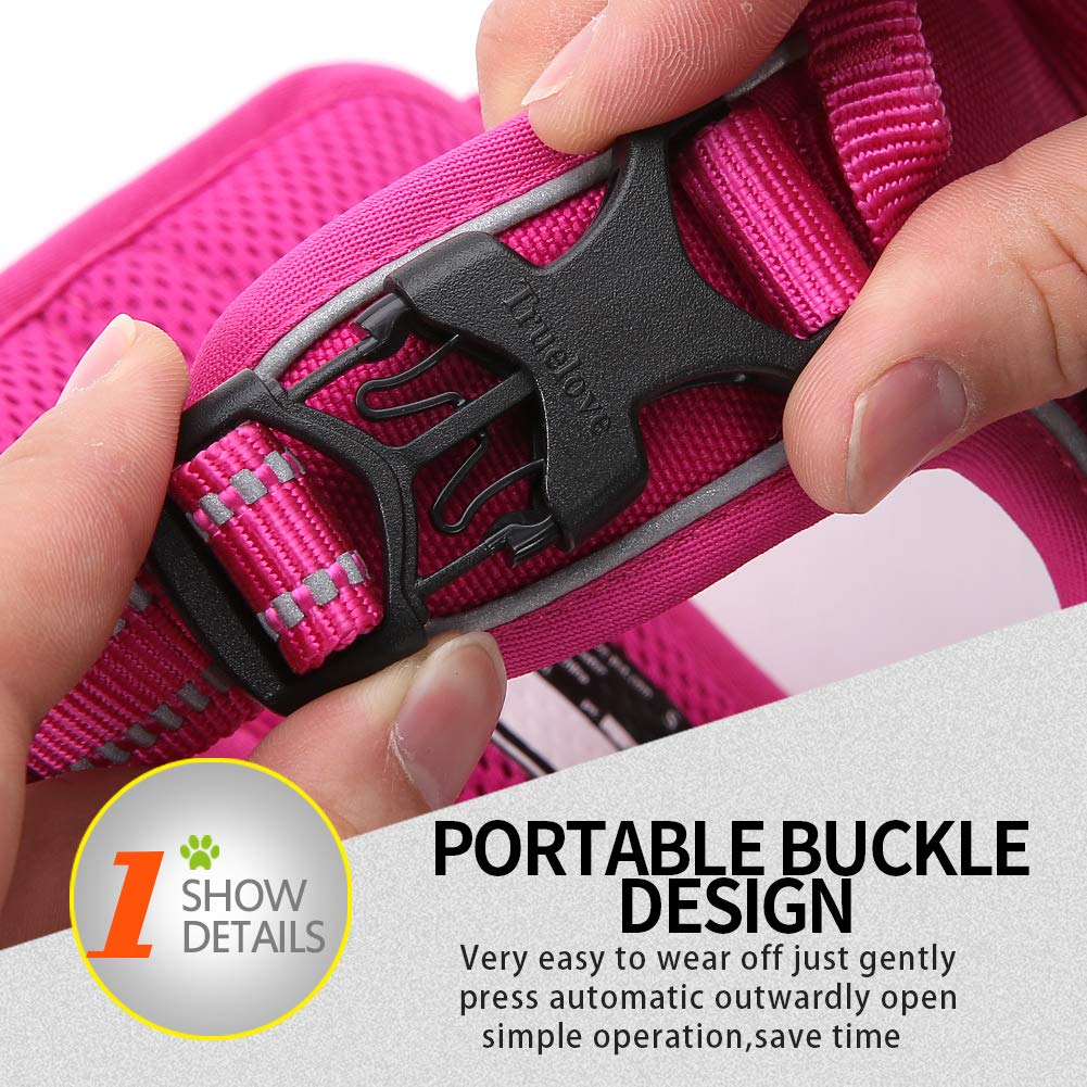 Juxzh Soft Front Dog Harness .Best Reflective No Pull Harness With Handle And 2 Leash Attachments