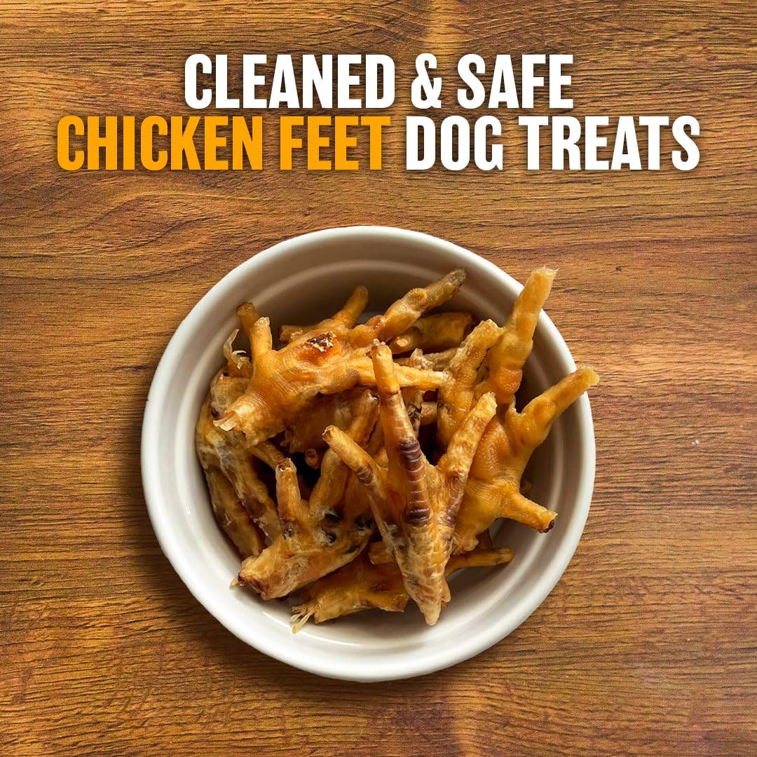 The Primal Theory Dehydrated Chicken Feet for Dogs - Single Ingredient Dog Chews - Made in USA - 100% Digestible Chicken Foot Tr