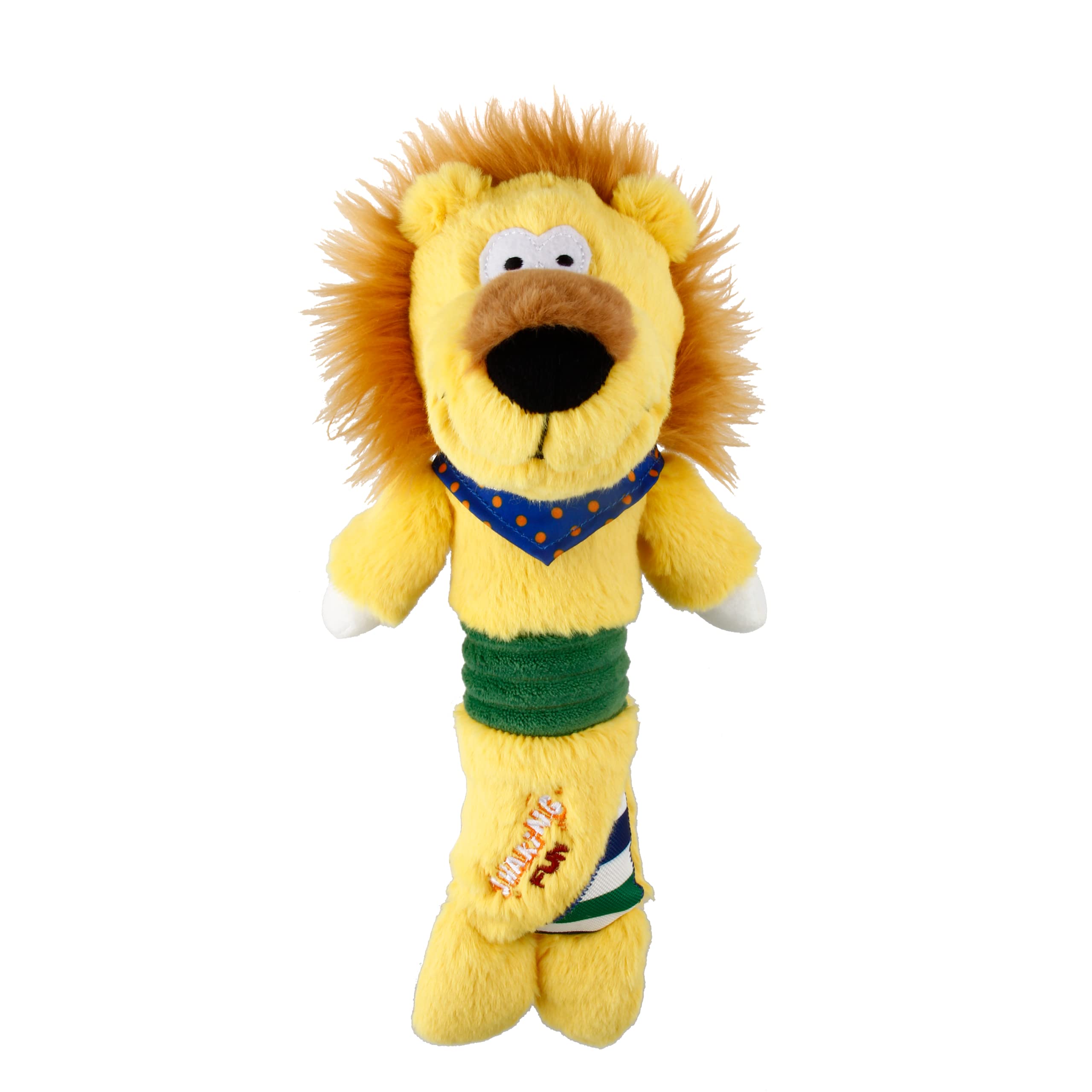 GiGwi Shaking Fun Lion Toy for Dogs, NonToxic, Soft, Plush Dog Toy, Shake to Squeak, for Cuddling, Chewing, Fetching, Tossing, 