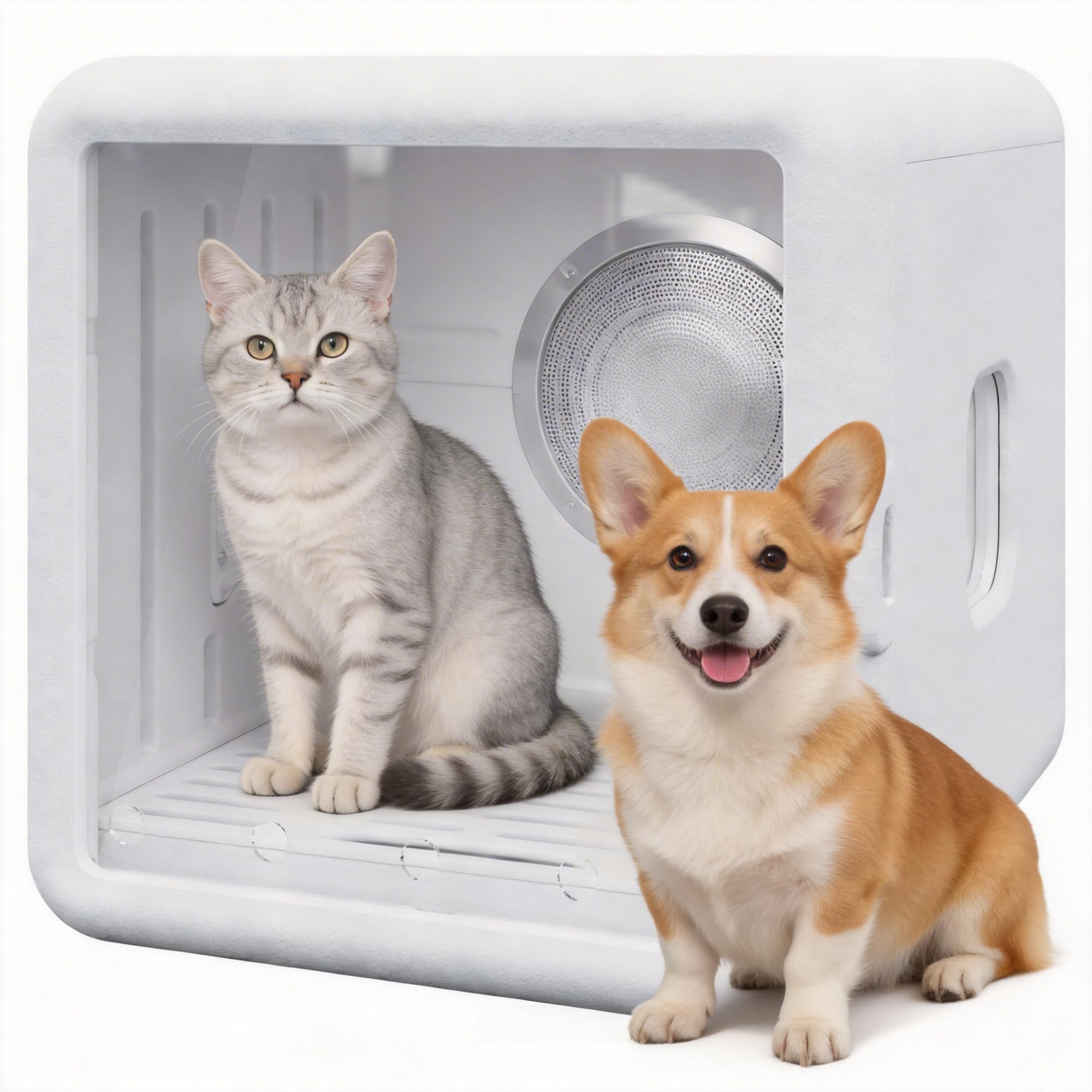 65L Automatic Dog Dryer Box With Smart timer, 360 warm braw and Ultra Quiet Pet Dryer Box with Smart Temperature Control, Cat Dr