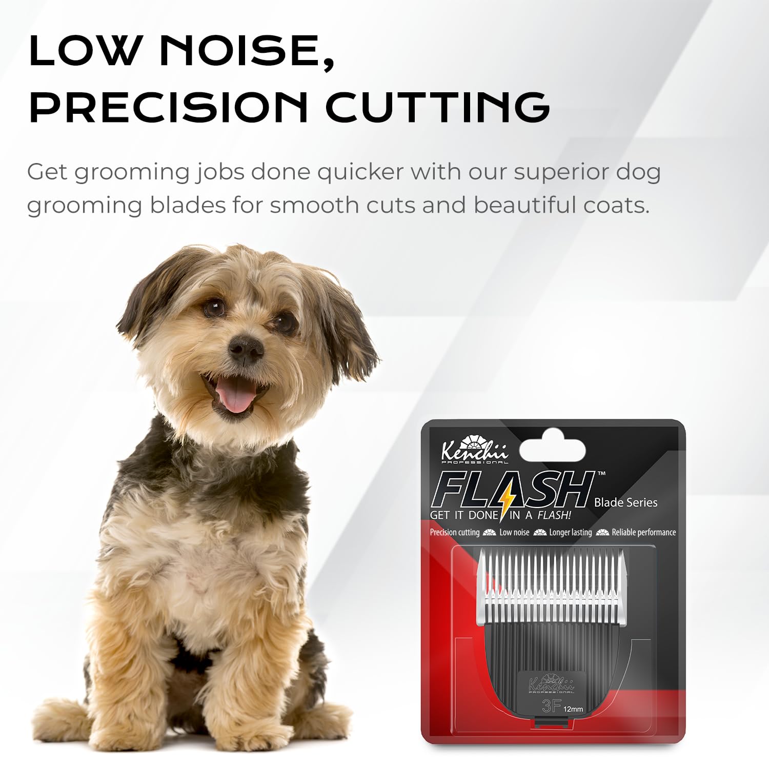 Kenchii Flash Clipper Blade (3F,12Mm) Only Compatible With Flash Clipper, Black & White