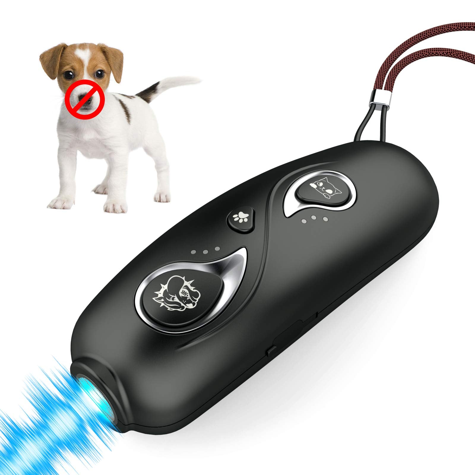 Hopet Ultrasonic Anti Barking Device, Dog Bark Deterrent For Barking Control & Dog Trainer, Usb Rechargeable Dual Variable Frequancy With Control Range Of 16.4 Ft(5M)