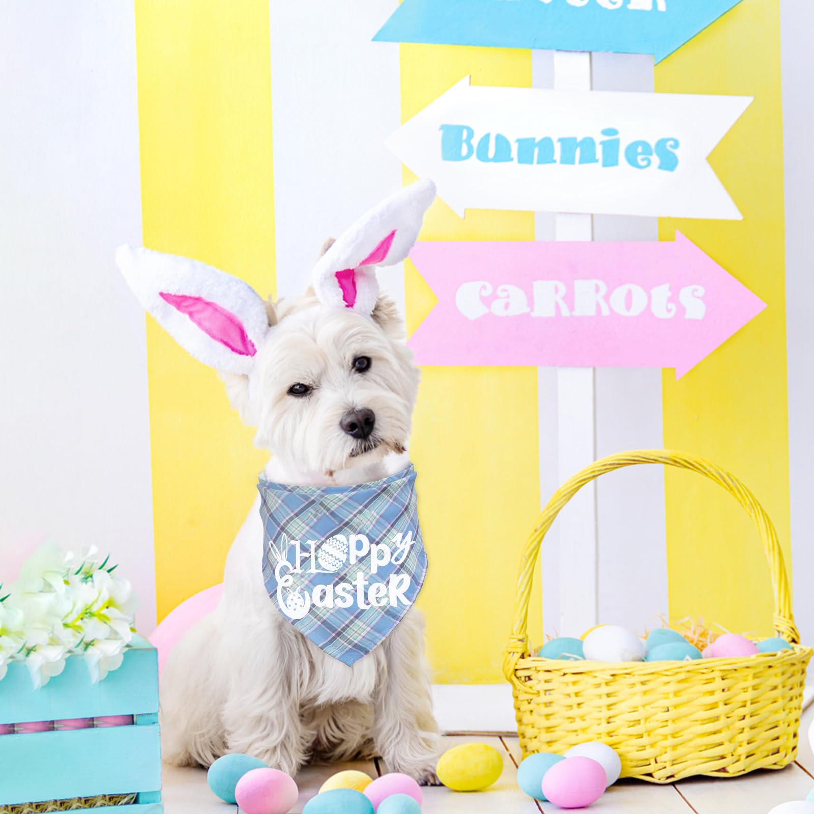 Dog Bandanas Spring Easter Bandanas For Dogs Bandana Collar Adjustable Triangle Scarf Outfit Costume For Small Medium Large Dogs